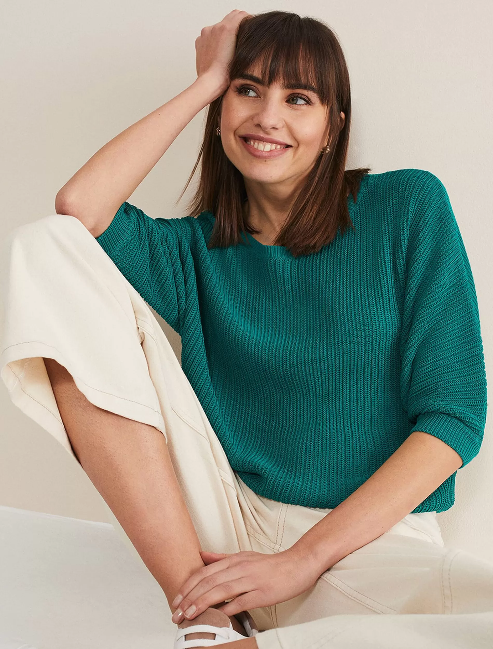 Phase Eight Naya Textured Corded Knit Teal Cheap