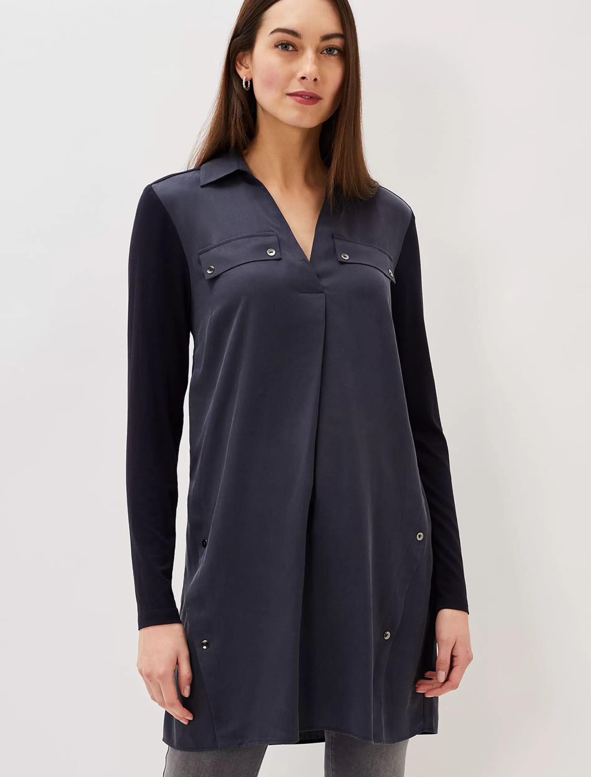 Phase Eight Neave Button Tunic Navy New