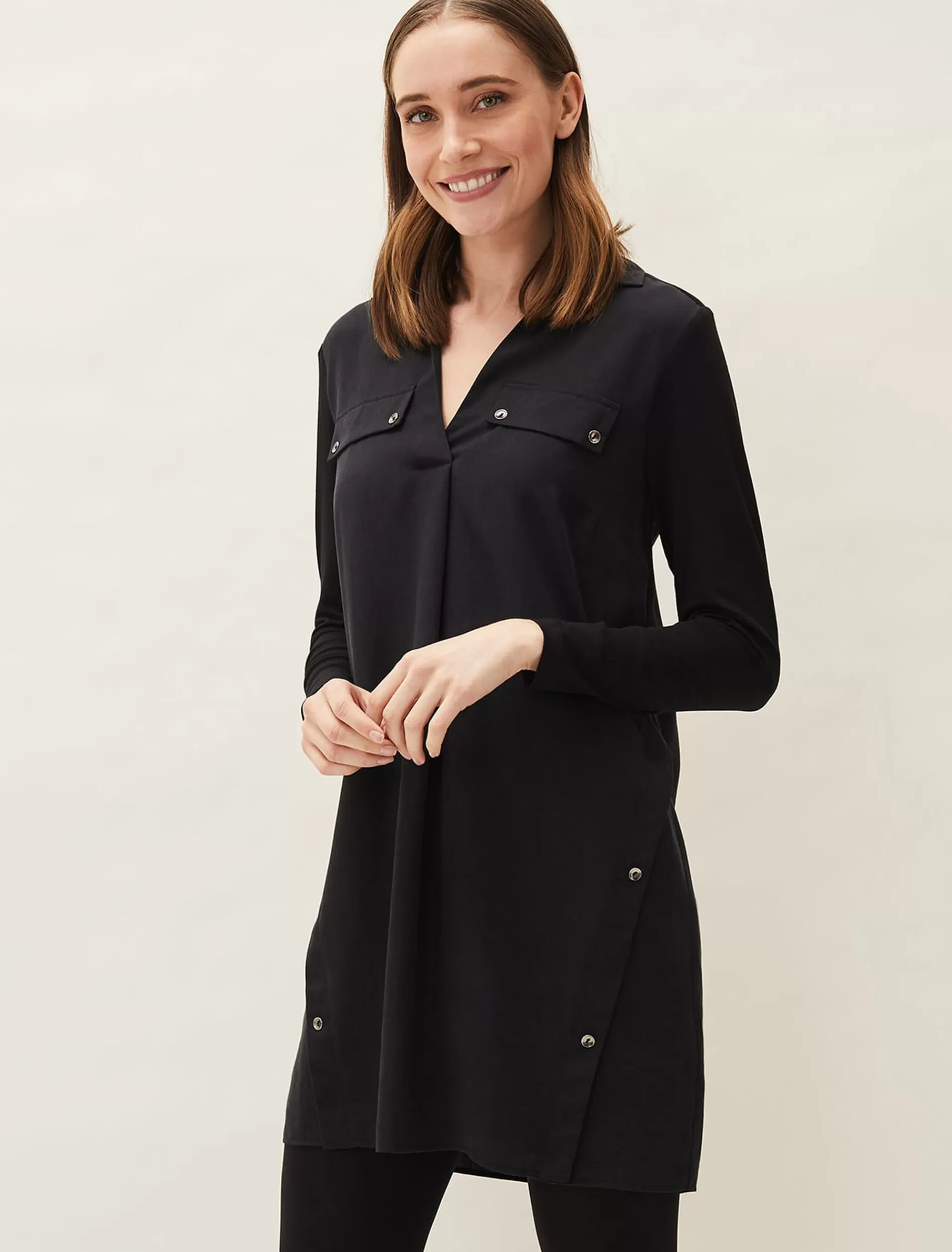 Phase Eight Neave Button Tunic Black Online