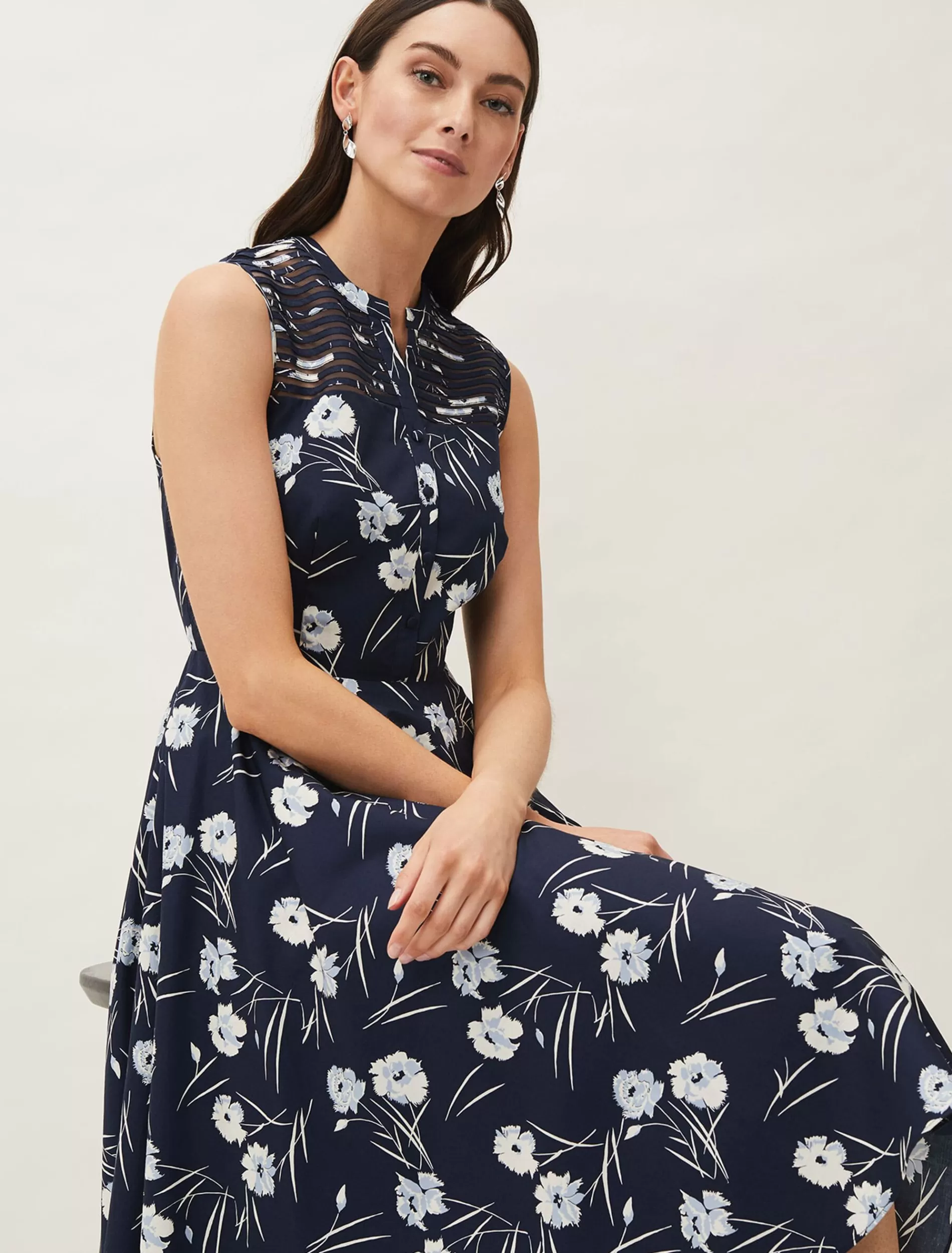Phase Eight Neha Floral Print Dress Navy Multi Shop