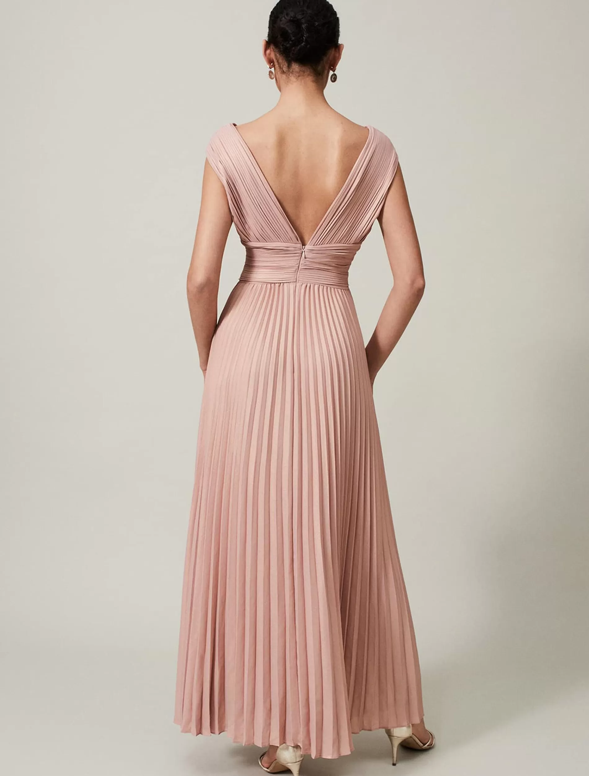 Phase Eight Nelly Pleat Dress Pink Champagne Hot