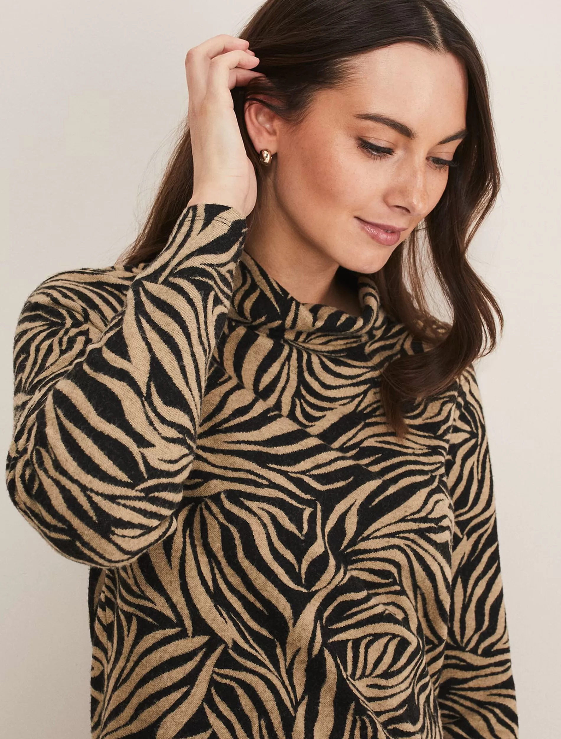 Phase Eight Nerissa Animal Print Snuggle Camel/Black Cheap