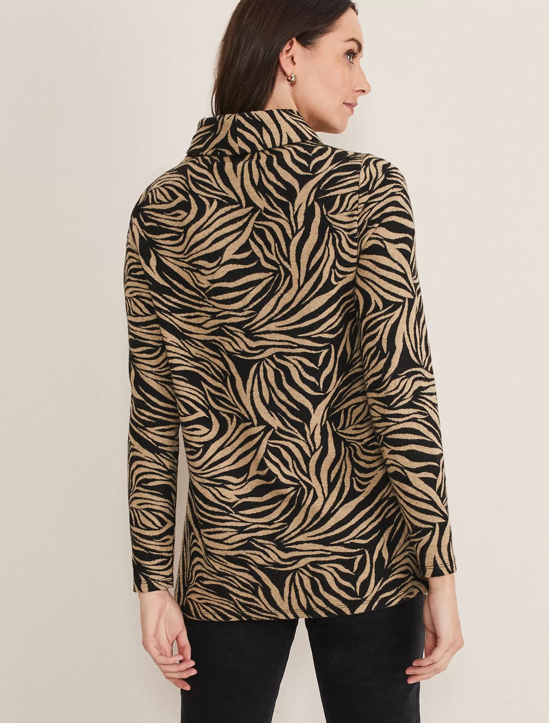 Phase Eight Nerissa Animal Print Snuggle Camel/Black Cheap