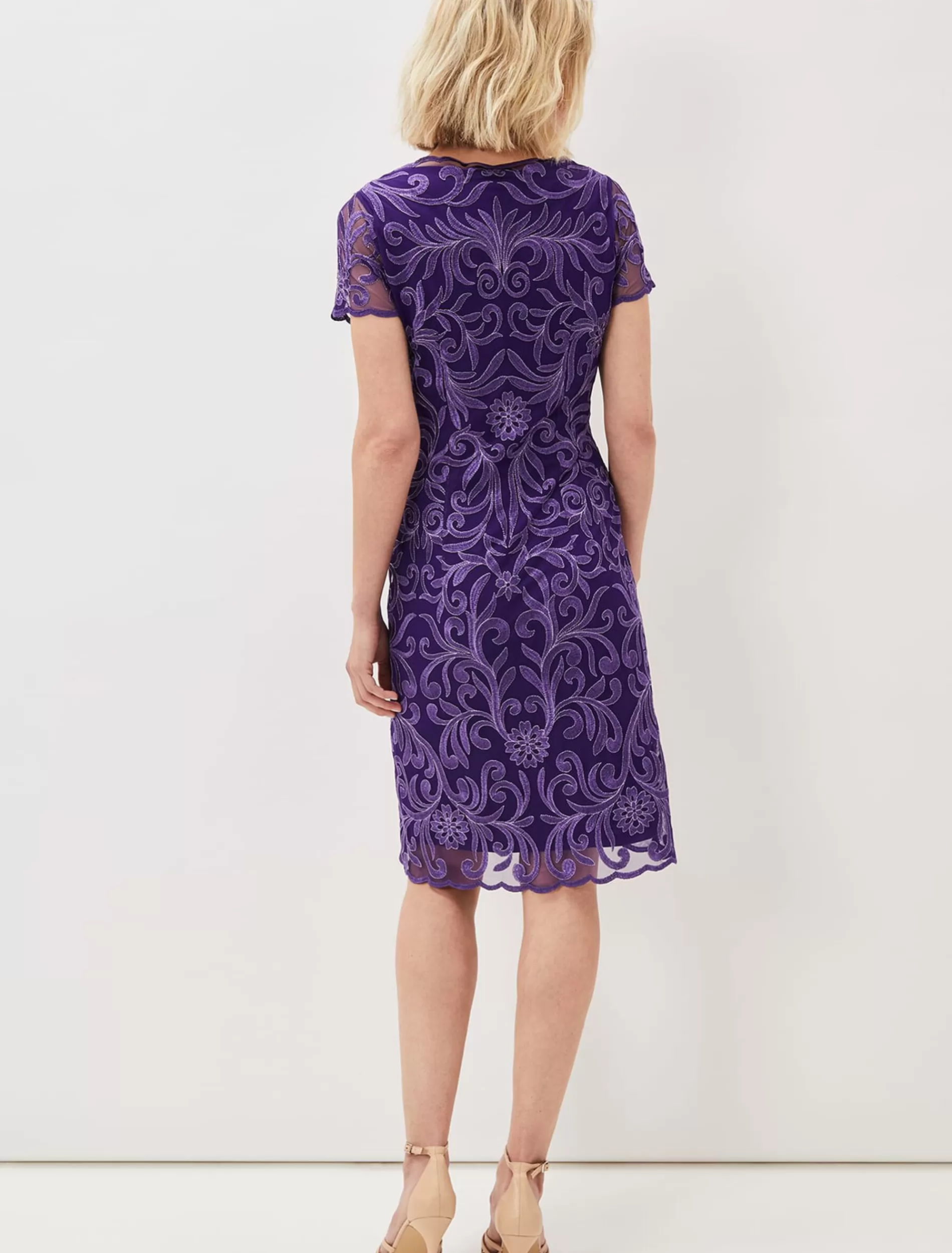 Phase Eight Nessa Embroidered Midi Dress Violet Online