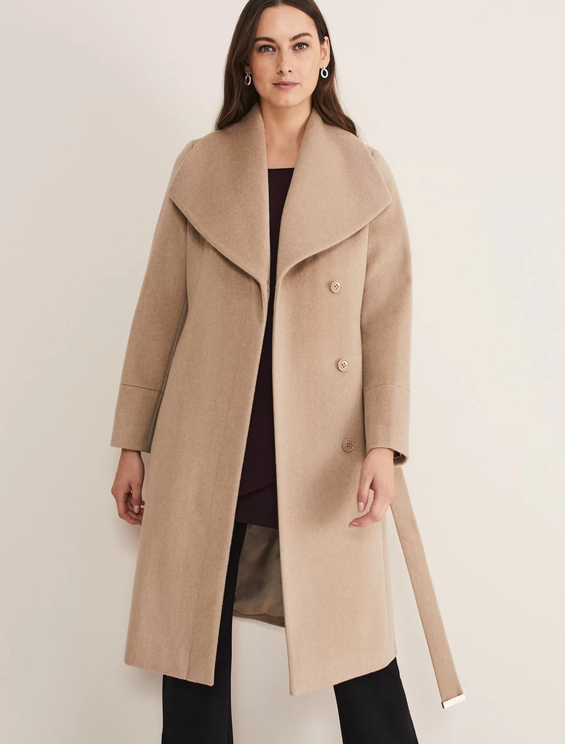 Phase Eight Nicci Wool Belted Coat Camel Online