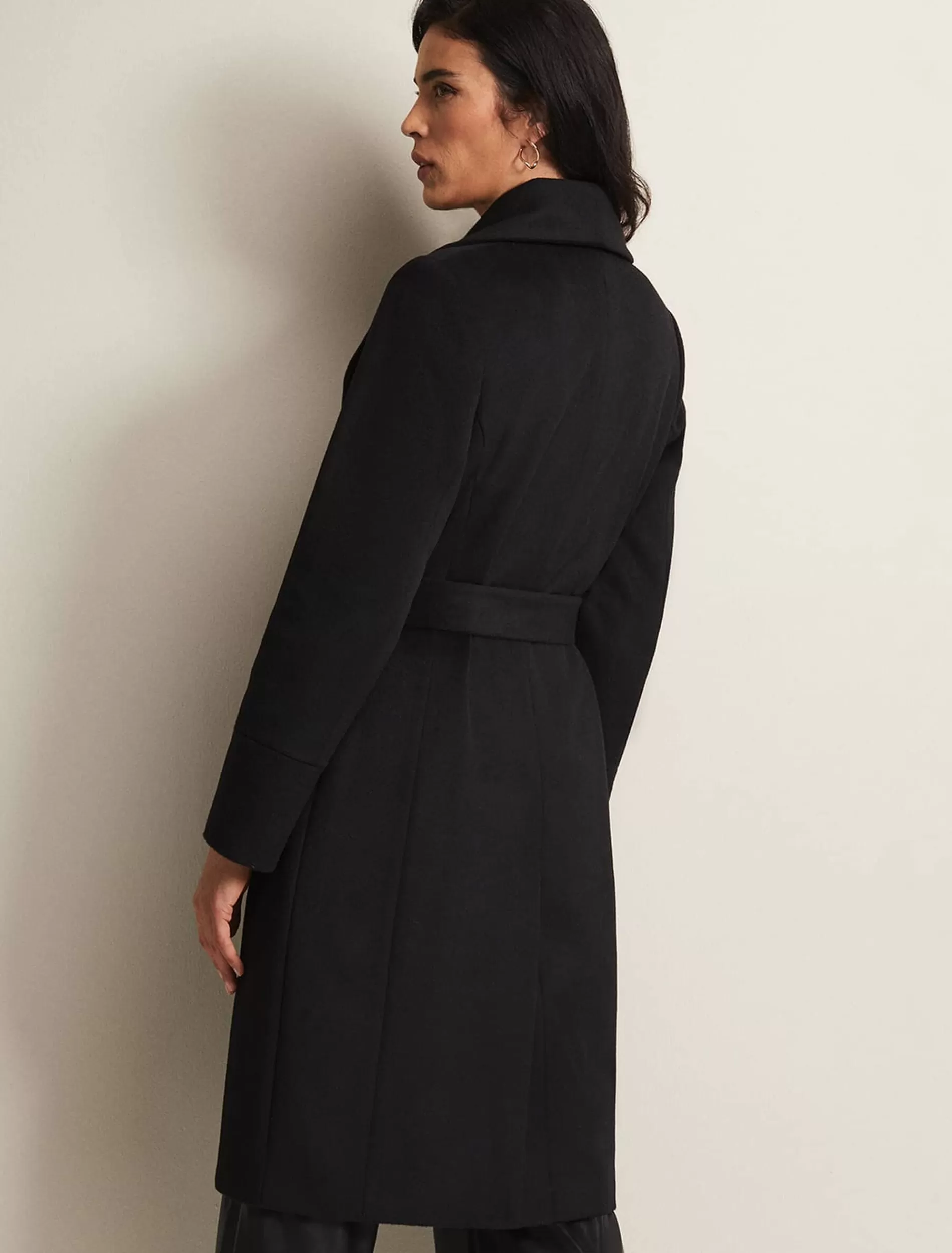 Phase Eight Nicci Wool Belted Coat Black Outlet
