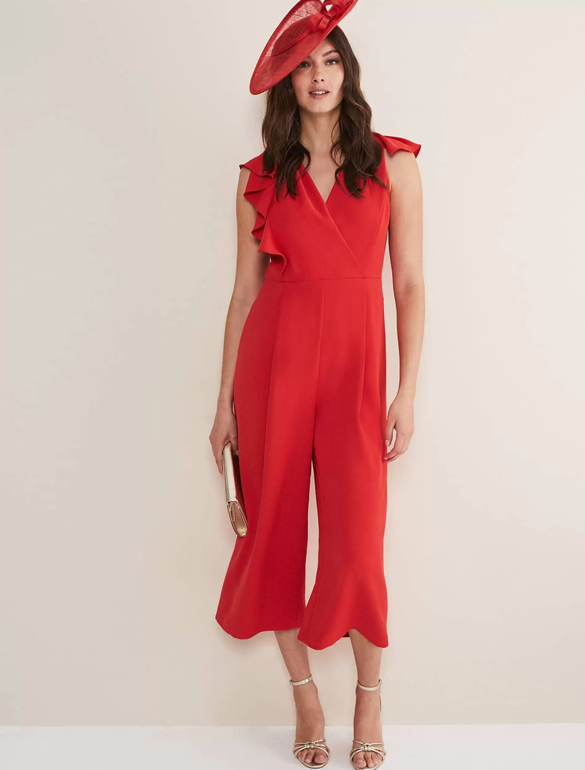Phase Eight Nicky Ruffle Jumpsuit Fire Online