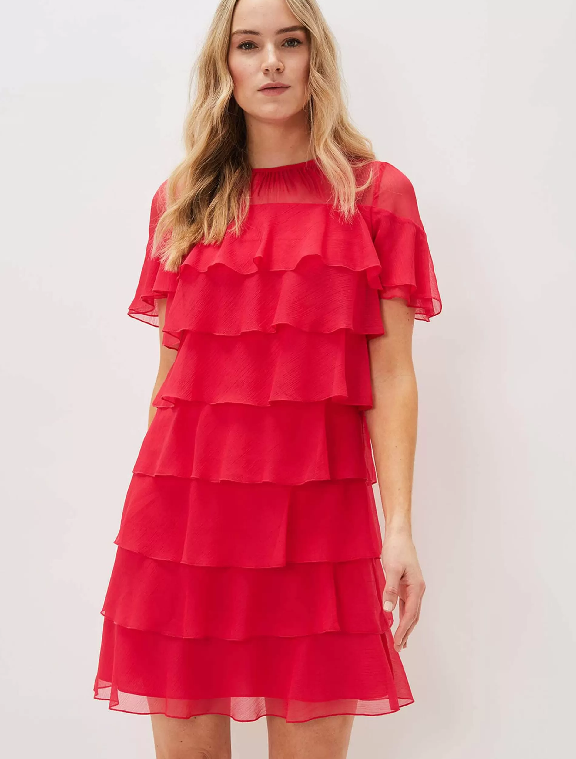 Phase Eight Nika Tiered Shift Dress Lipstick Best Sale