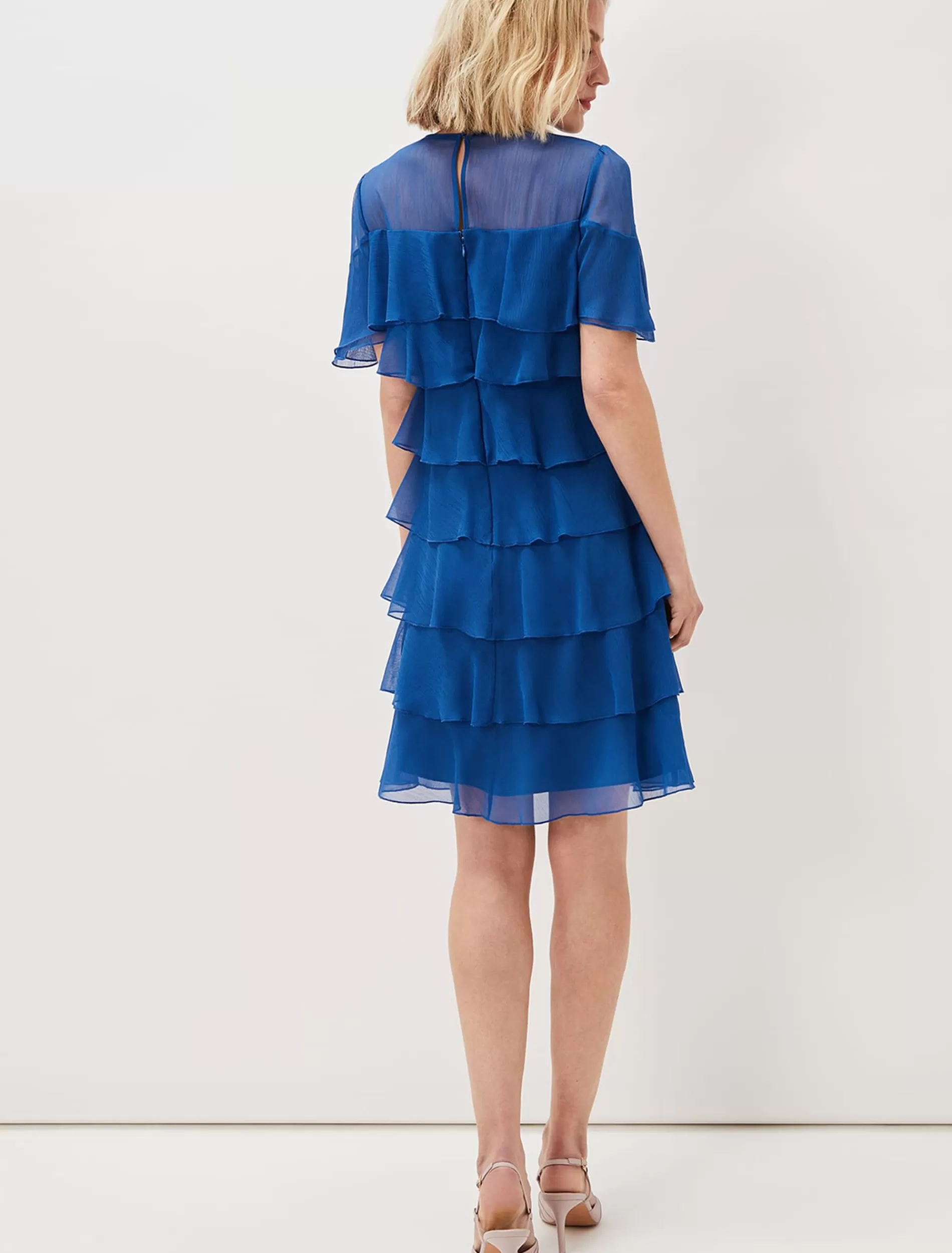 Phase Eight Nika Tiered Shift Dress Capri Blue Cheap