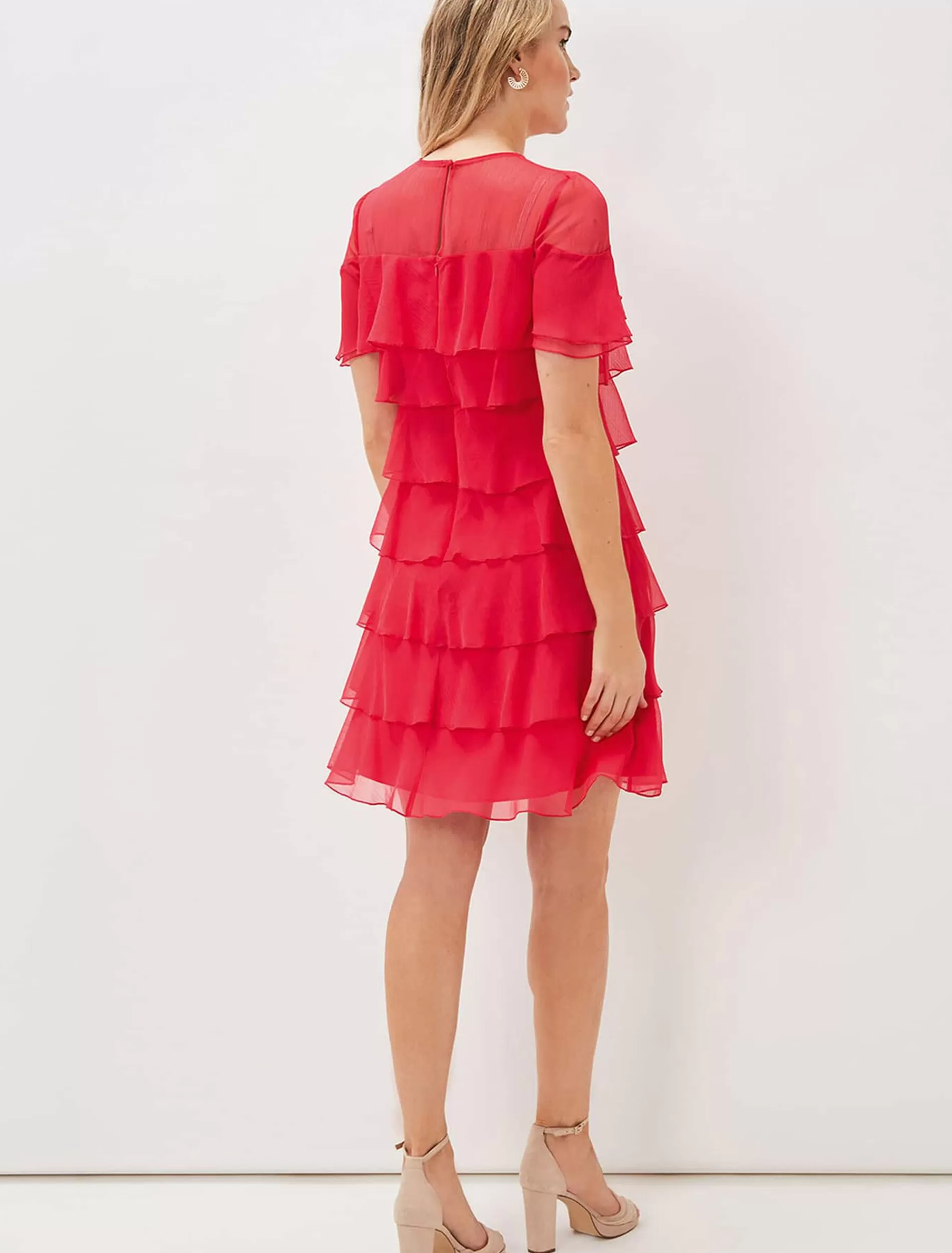 Phase Eight Nika Tiered Shift Dress Lipstick Best Sale