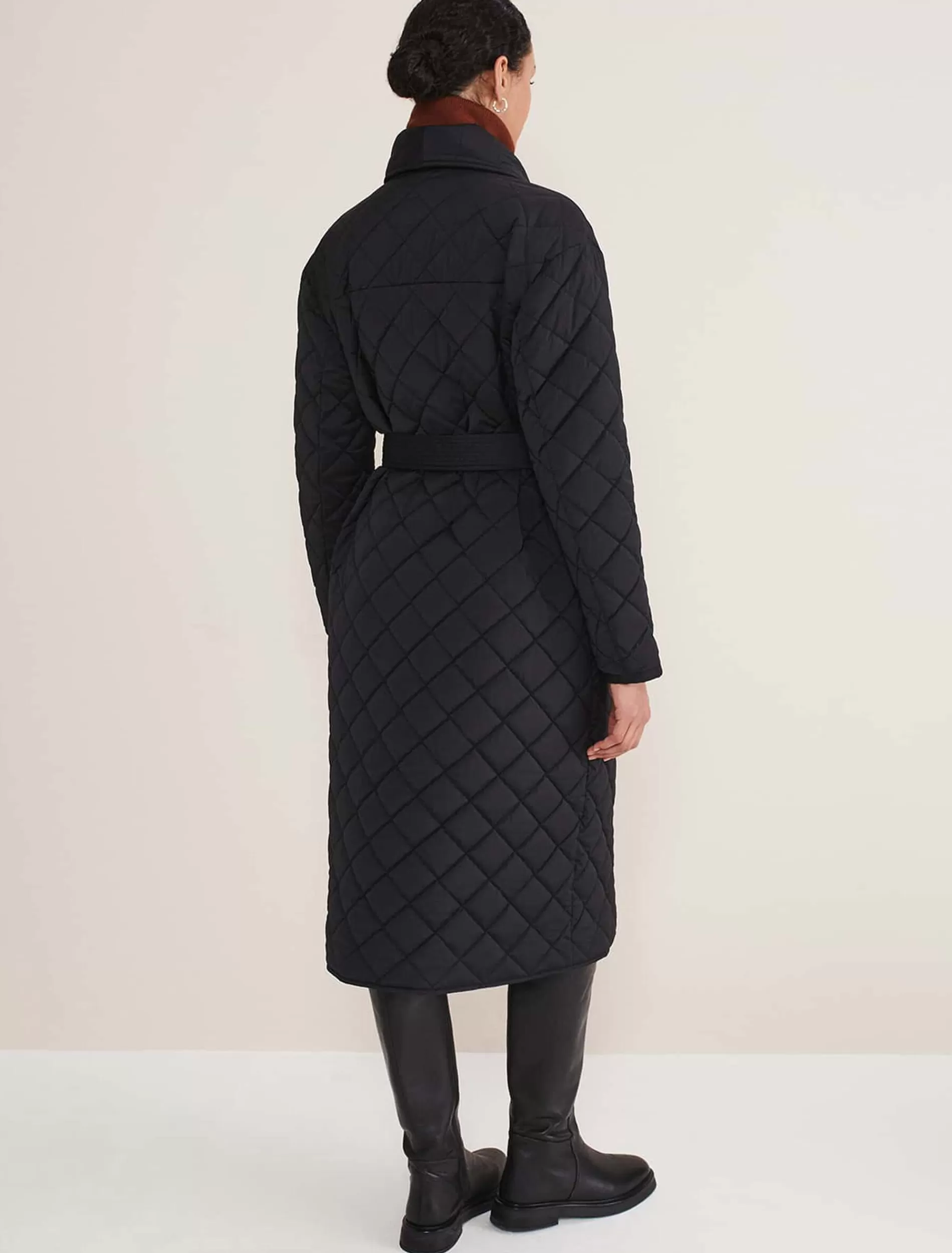 Phase Eight Nila Quilted Puffer Coat Black Outlet