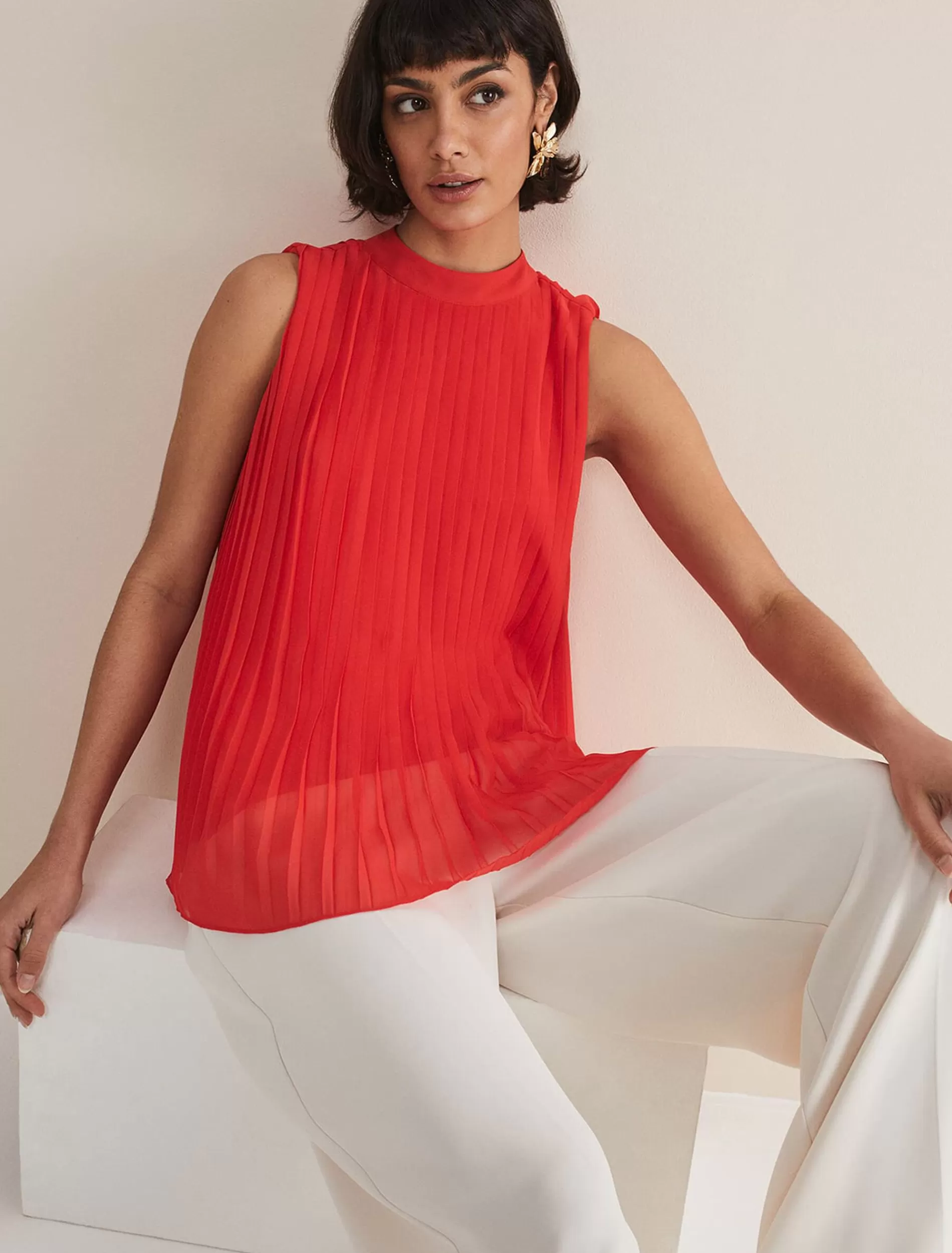 Phase Eight Nina Pleated Top Fire Best