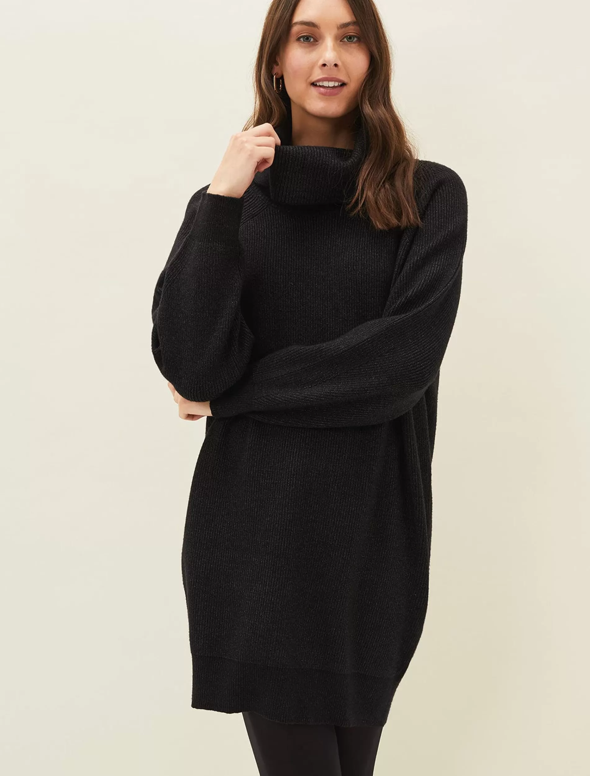 Phase Eight Nisha Roll Neck Jumper Dress Charcoal Cheap