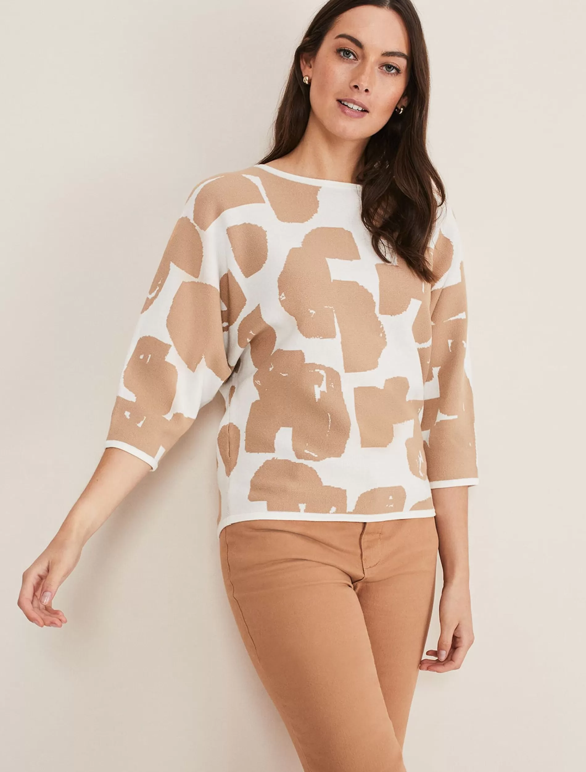 Phase Eight Nixie Contour Spot Jumper Brown Store