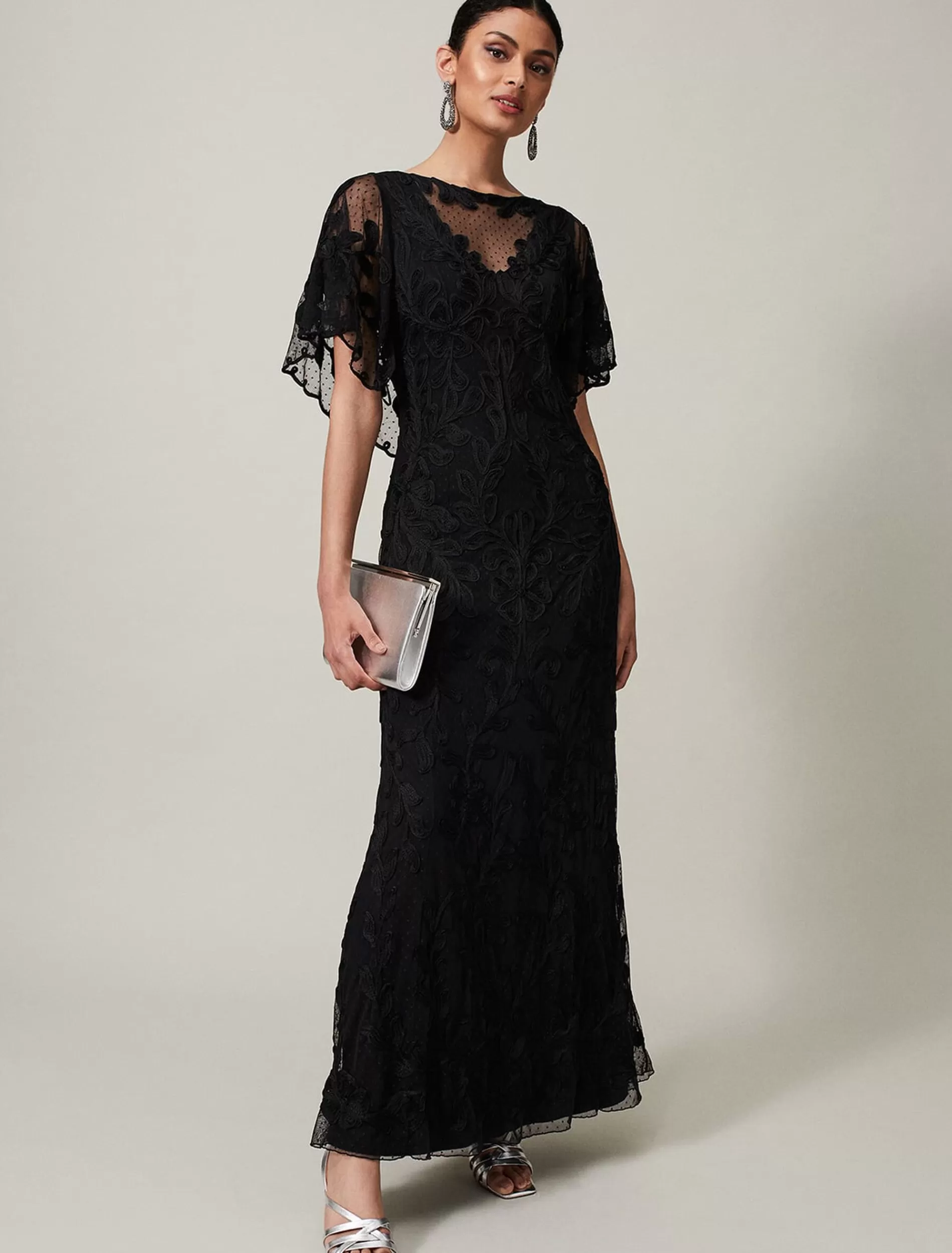 Phase Eight Noelle Tapework Maxi Black Store