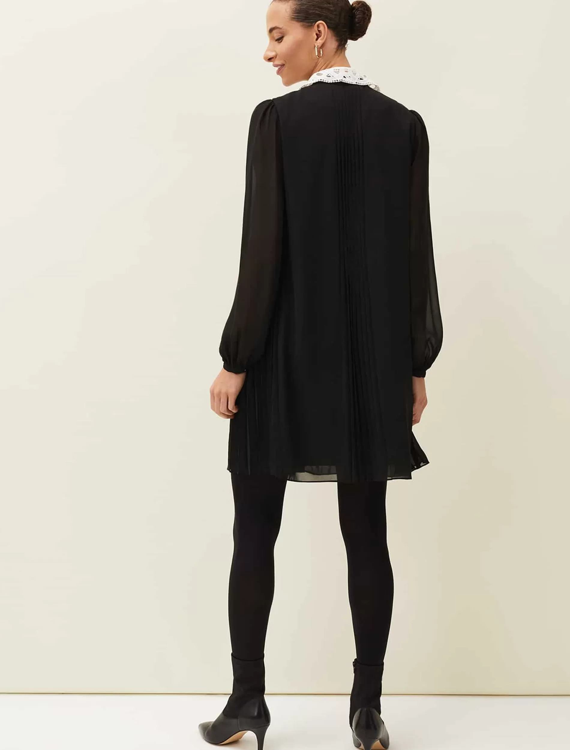 Phase Eight Norah Collar Detail Swing Dress Black Cheap