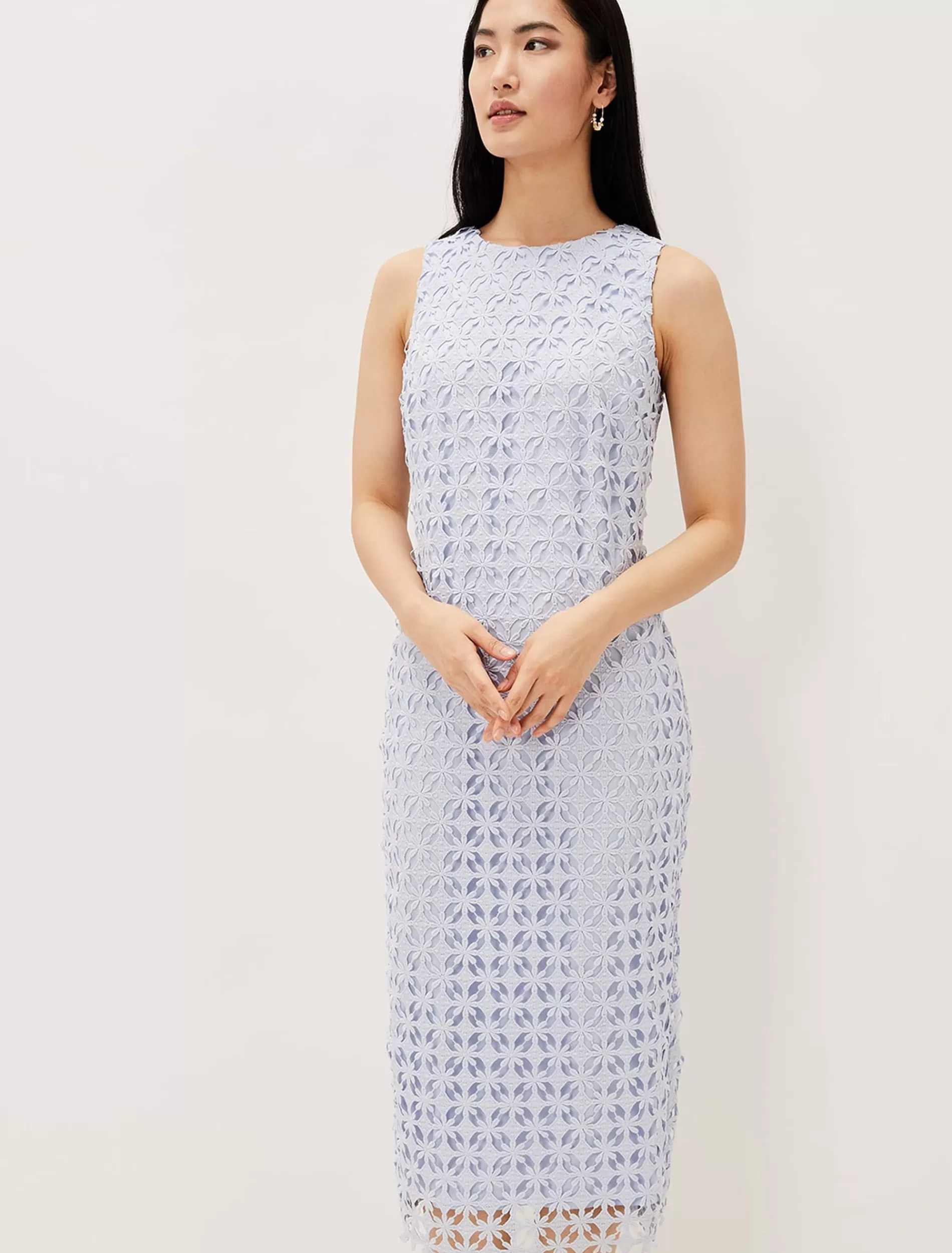 Phase Eight Novah Lace Midi Dress Sky Blue Cheap