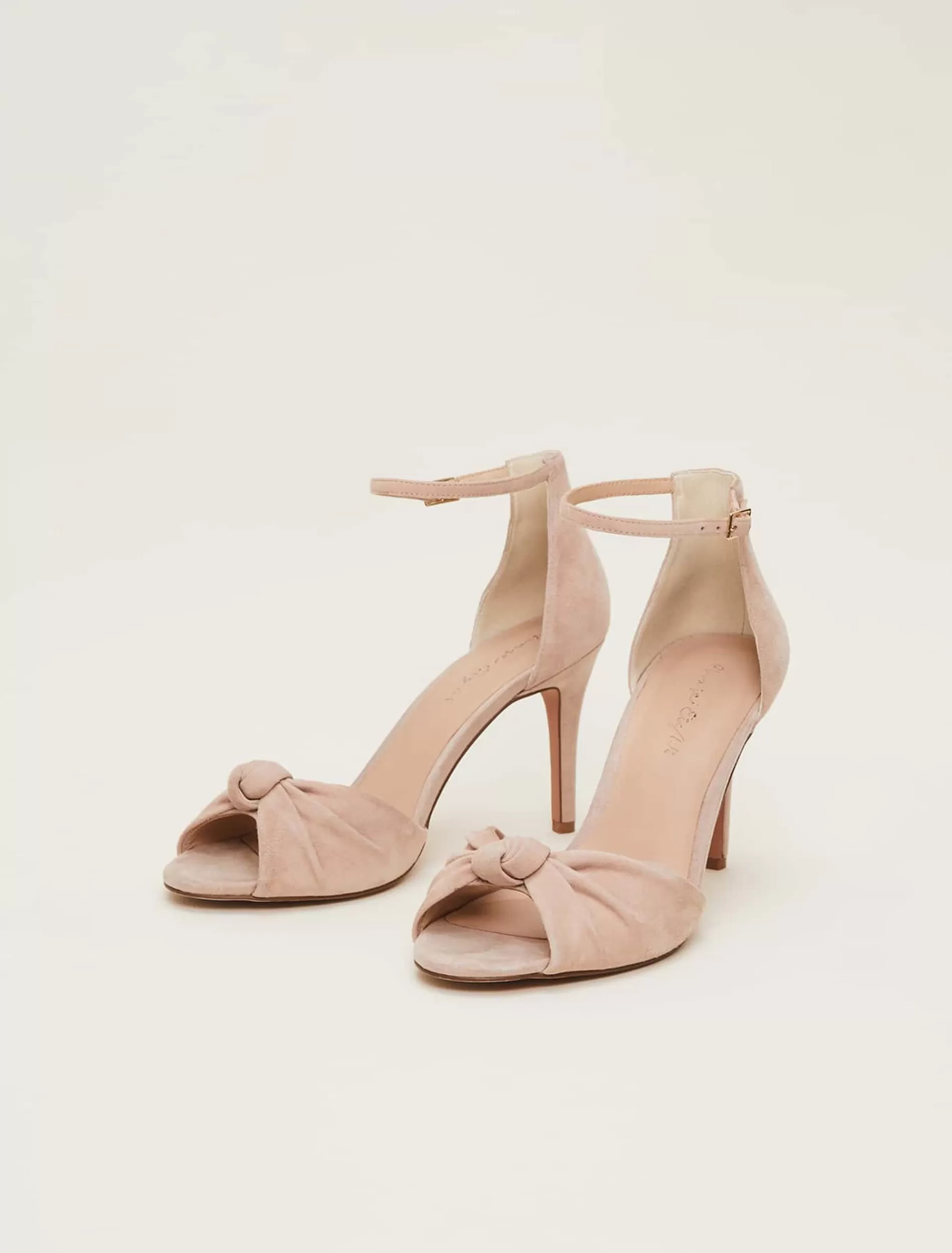 Phase Eight Nude Suede Open Toe Heels Latte Store
