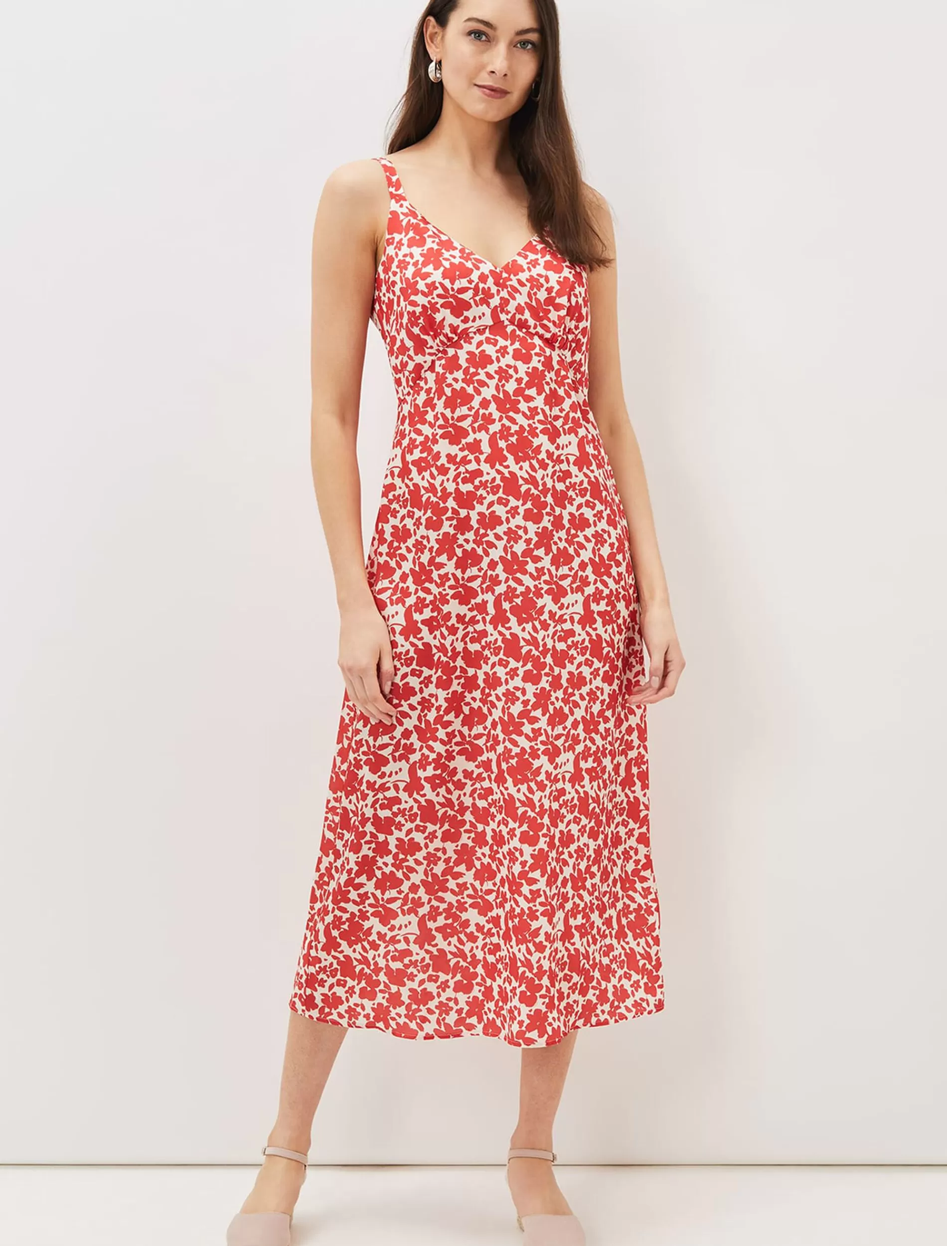 Phase Eight Nyla Slip Dress Red/Ivory Online