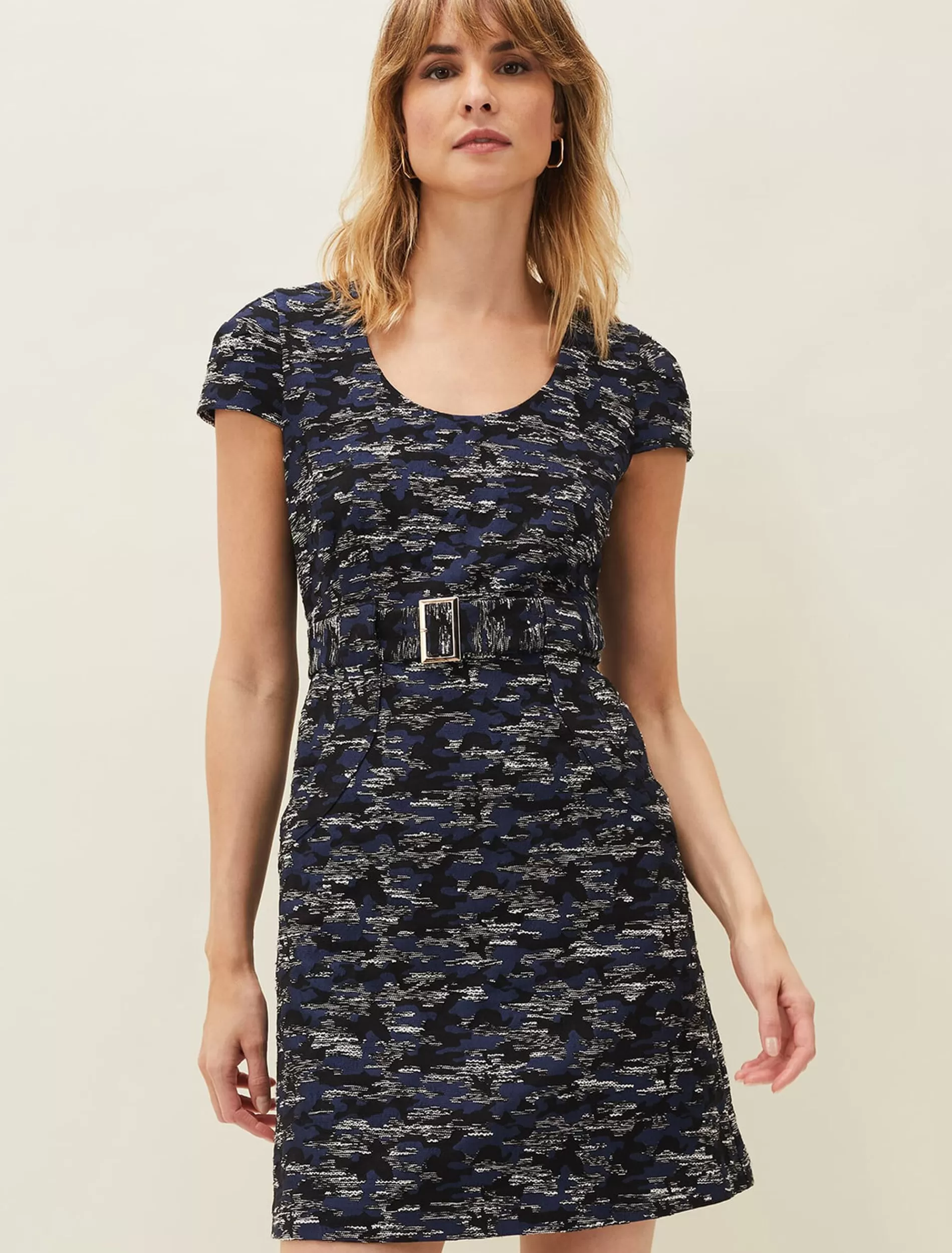Phase Eight Oketo Jacquard Dress Indigo Shop
