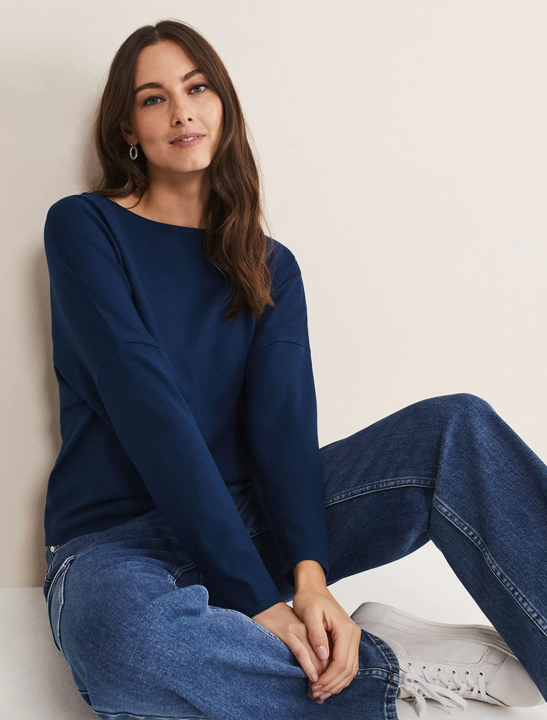 Phase Eight Olivian Fine Knit Jumper Dark Teal Sale