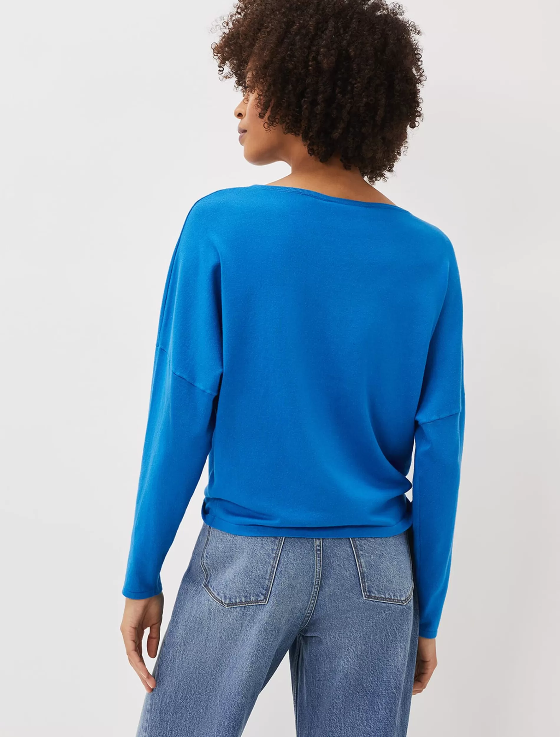 Phase Eight Olivian Fine Knit Jumper Bright Blue Discount