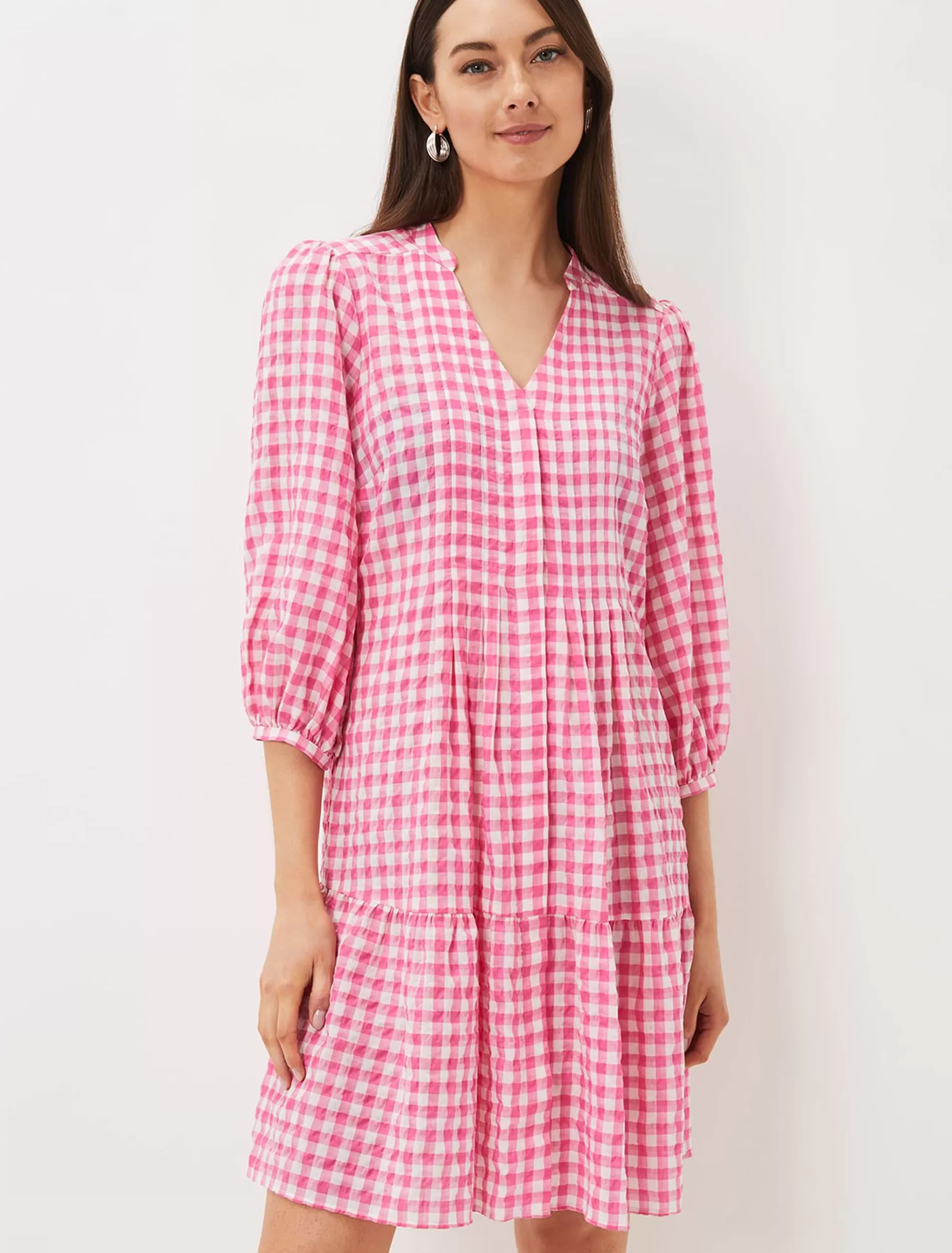 Phase Eight Oona Gingham Swing Dress Pink/Ivory Cheap