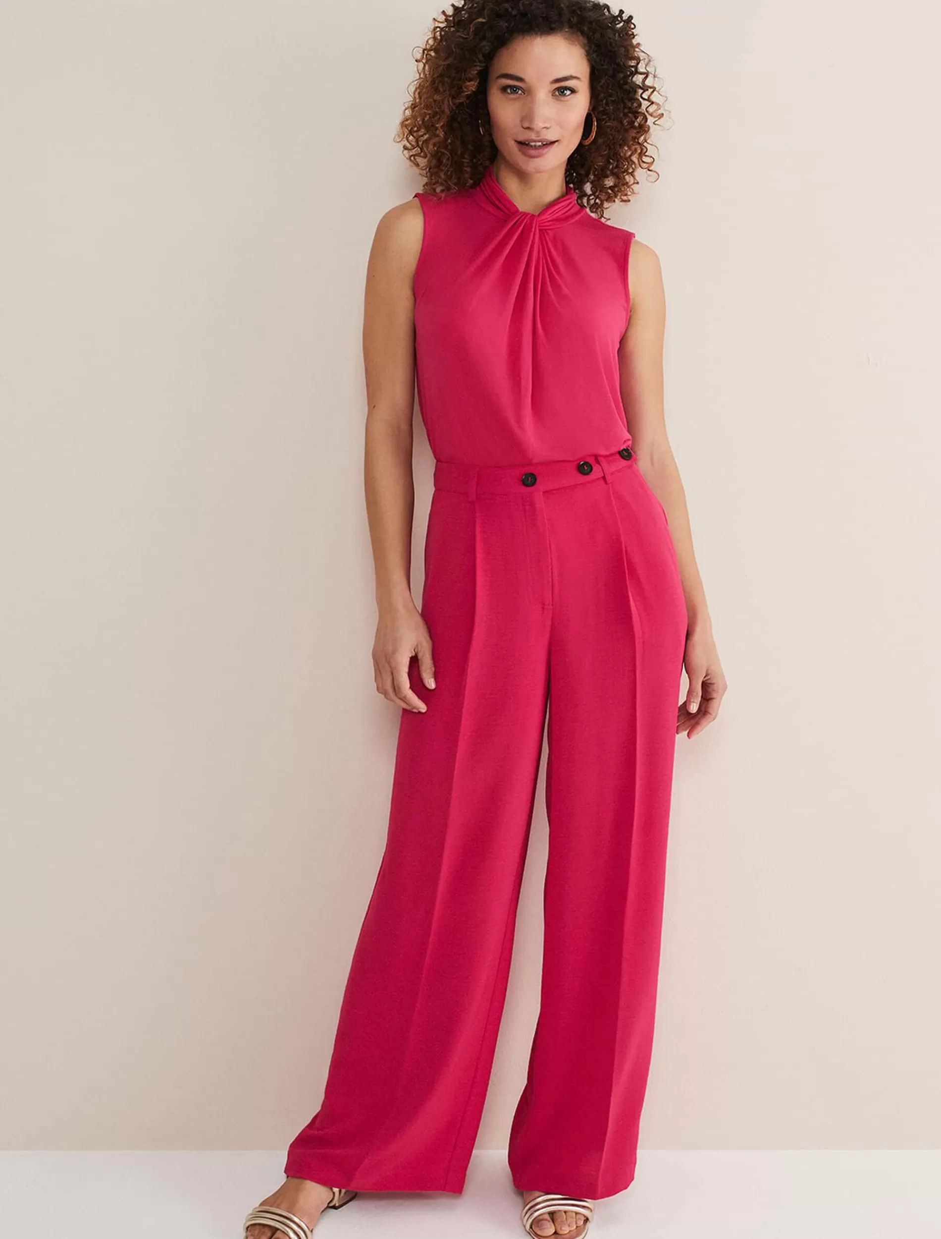 Phase Eight Opal Wide Leg Trousers Raspberry Cheap