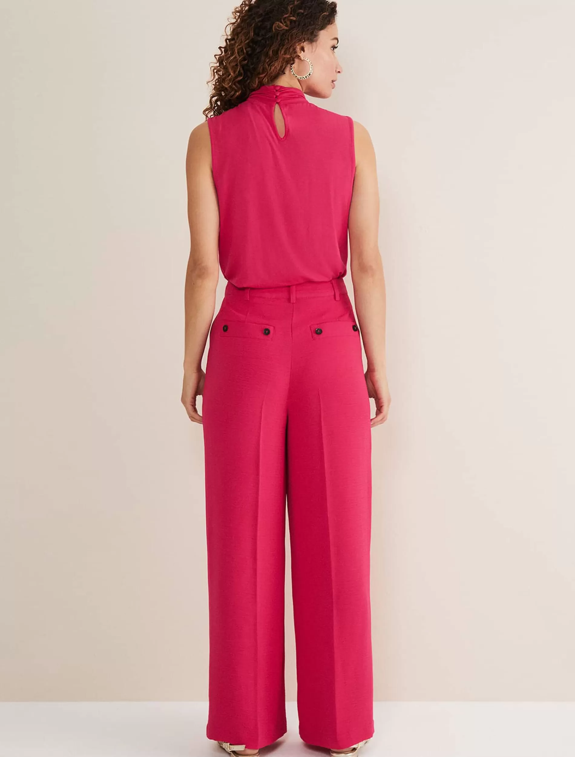 Phase Eight Opal Wide Leg Trousers Raspberry Cheap