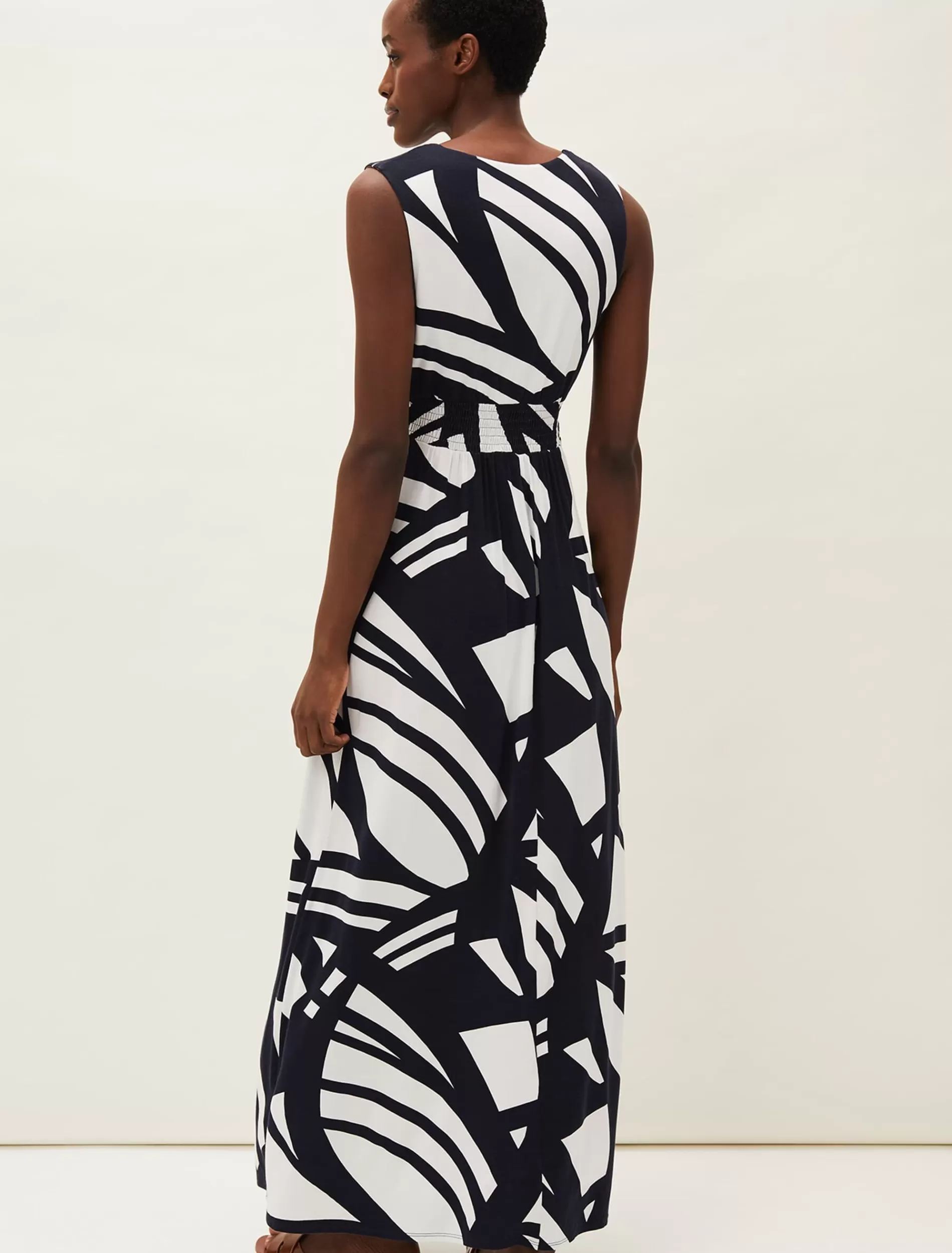 Phase Eight Ostia Abstract Stripe Maxi Dress Navy/White Fashion