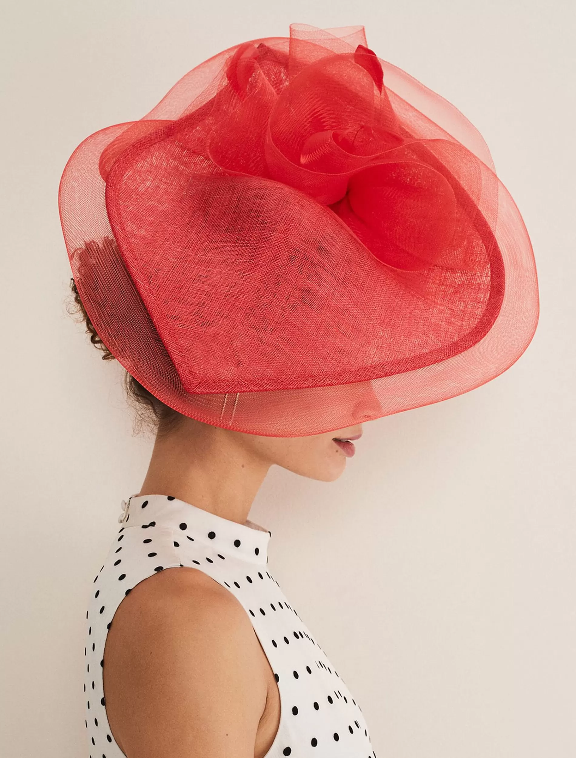 Phase Eight Oversized Crin Flower Fascinator Red Outlet