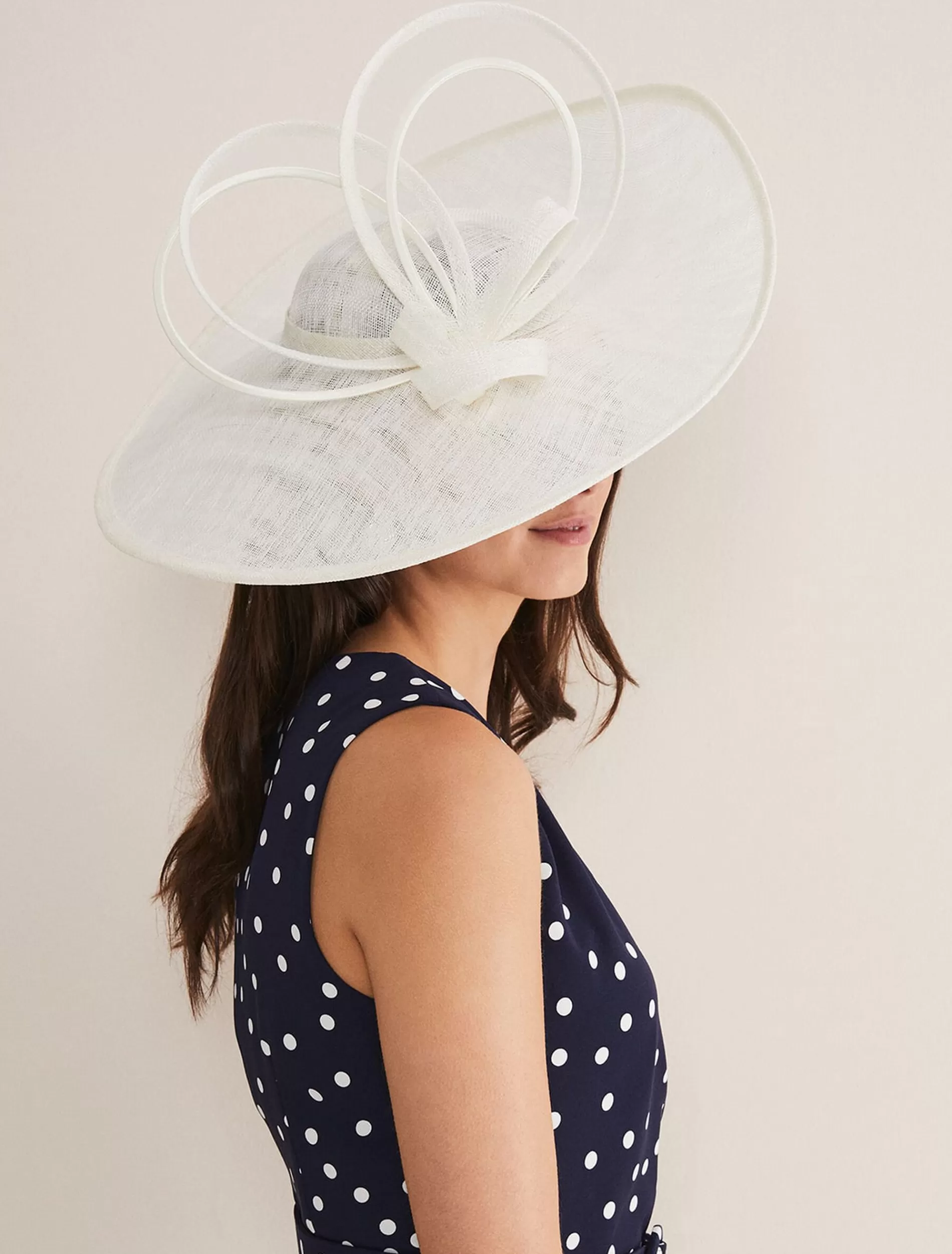 Phase Eight Oversized Loop Disc Fascinator Ivory Sale