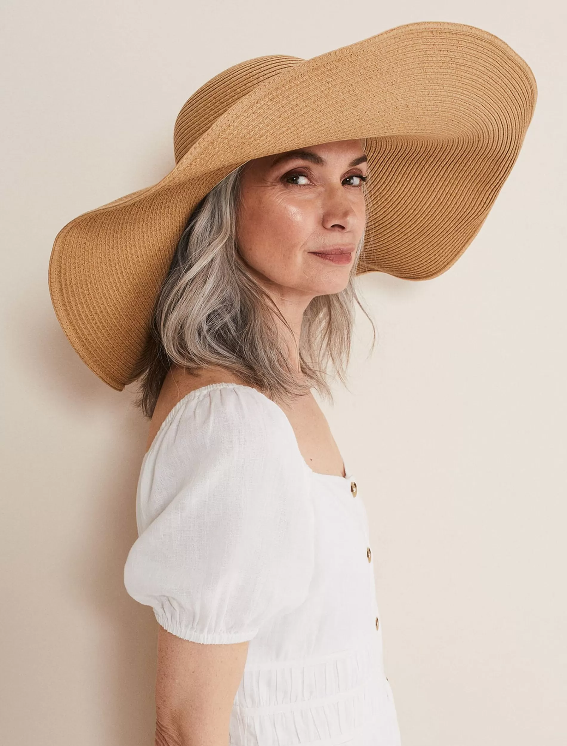 Phase Eight Oversized Straw Hat Natural Discount