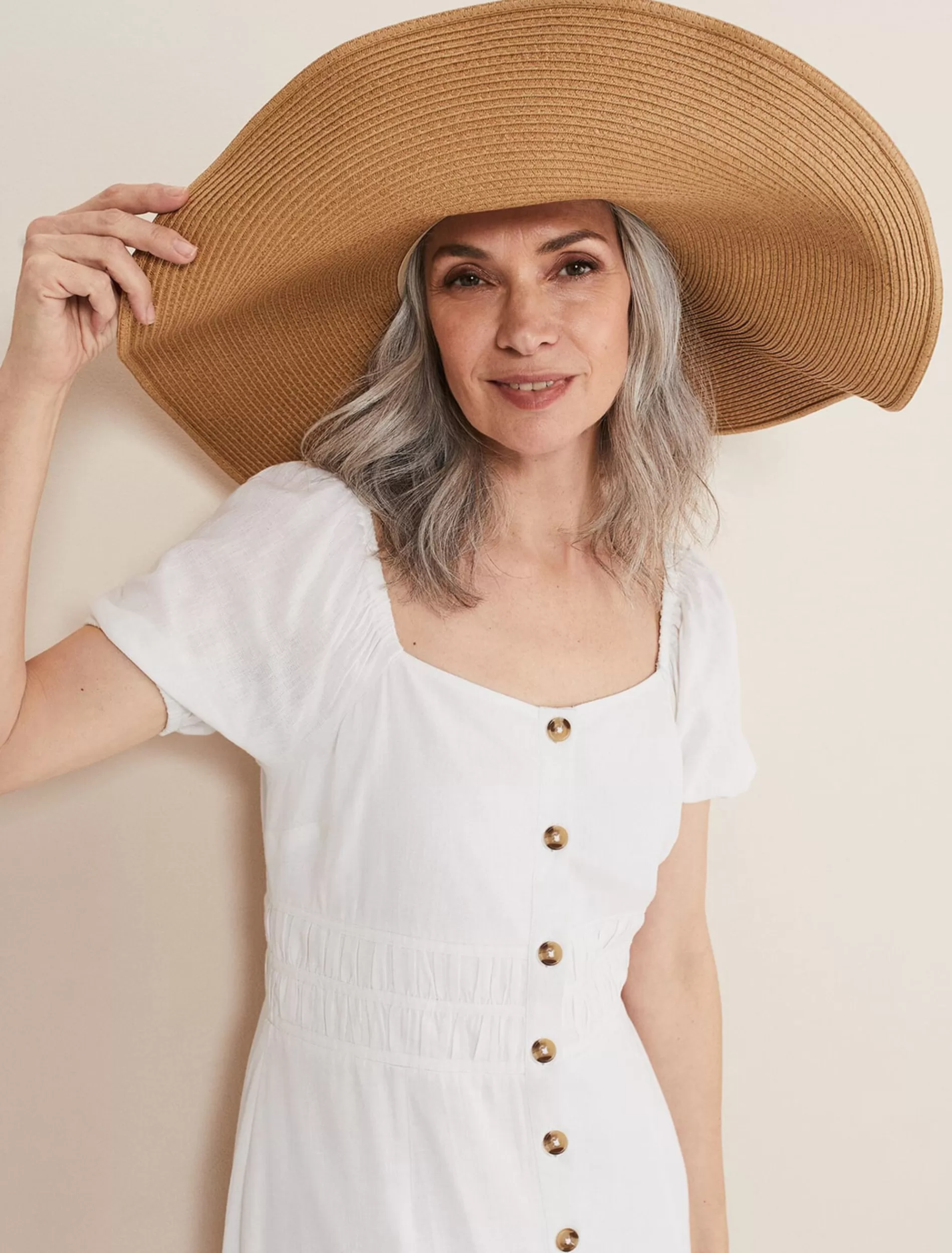 Phase Eight Oversized Straw Hat Natural Discount
