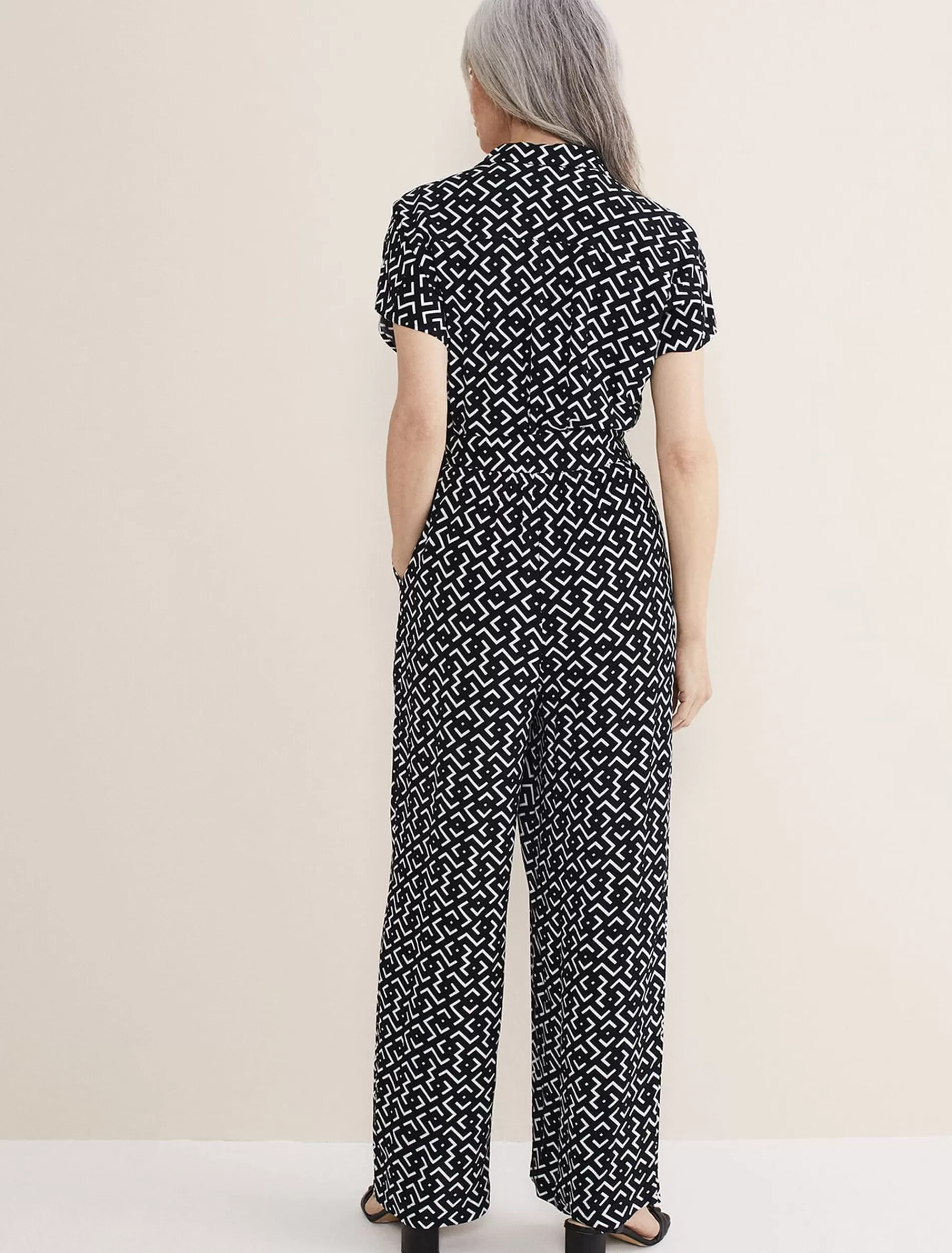 Phase Eight Paige Abstract Print Wide Leg Jumpsuit Navy/Ivory Online