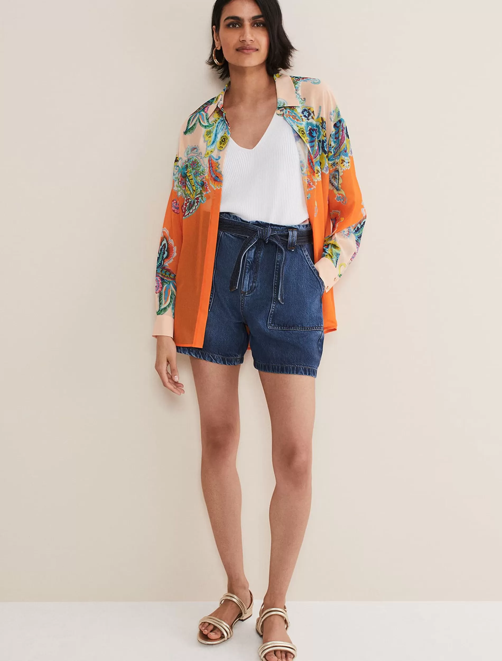 Phase Eight Paige Denim Shorts Mid Wash Sale