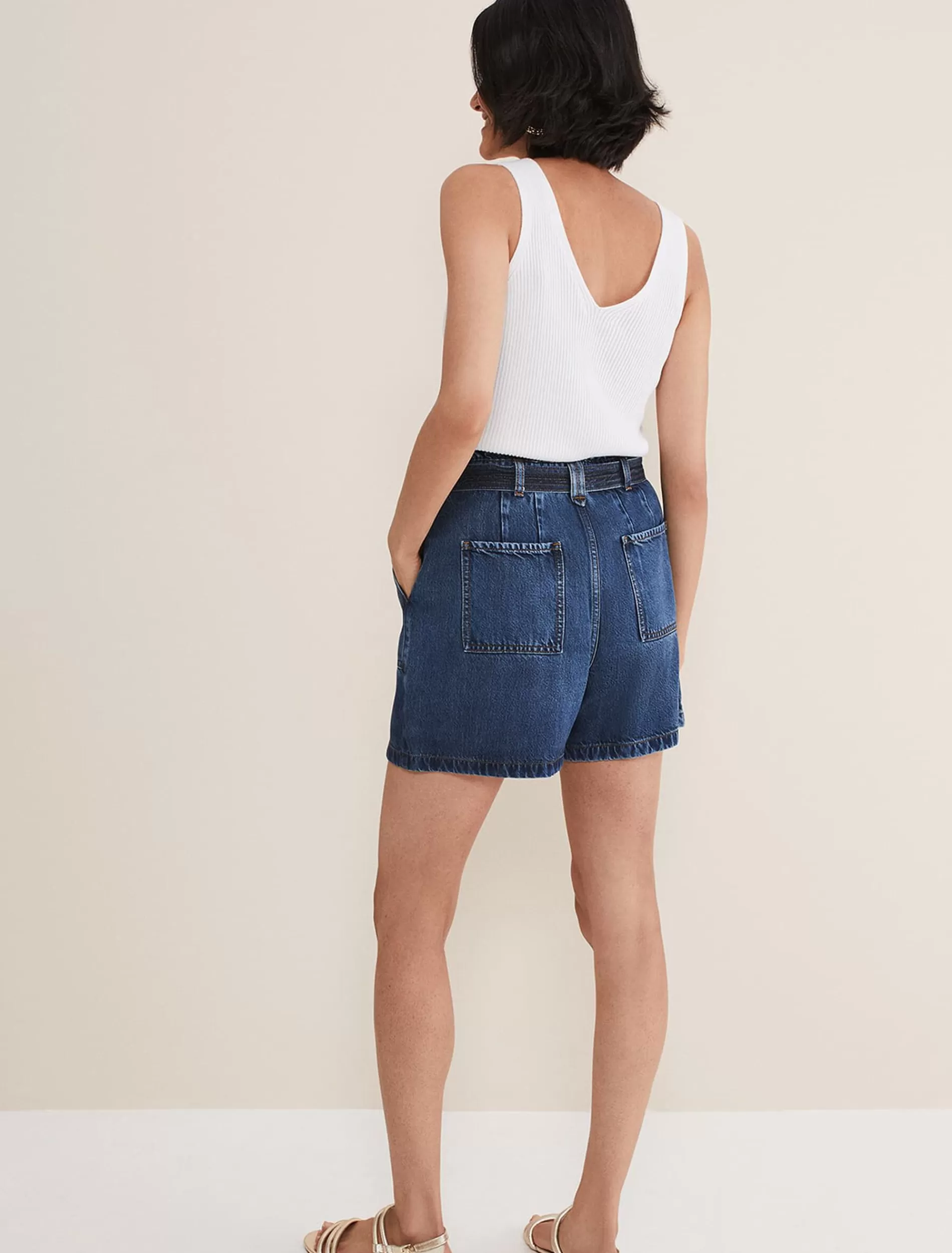 Phase Eight Paige Denim Shorts Mid Wash Sale