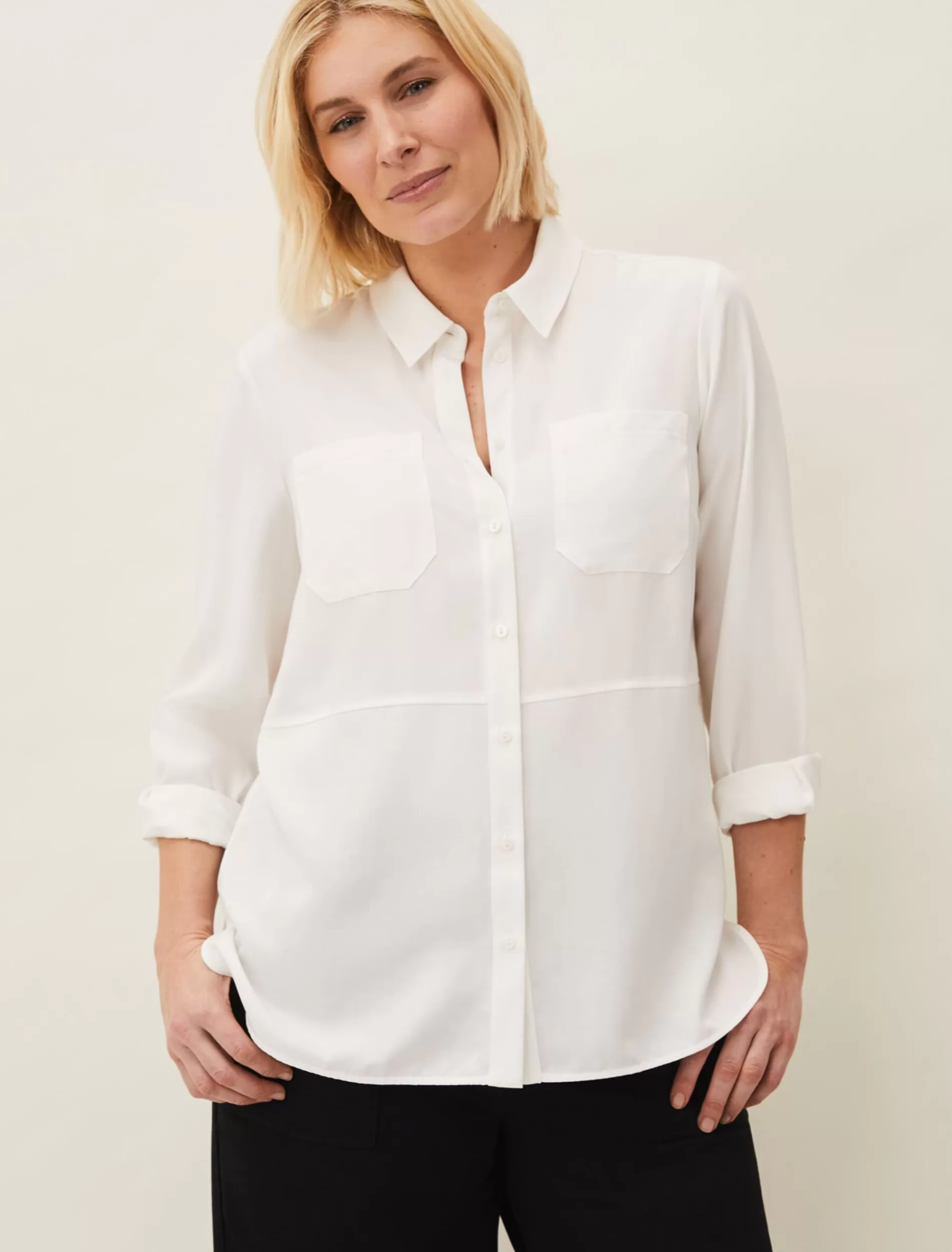 Phase Eight Palmer Button Through Shirt Ivory Best