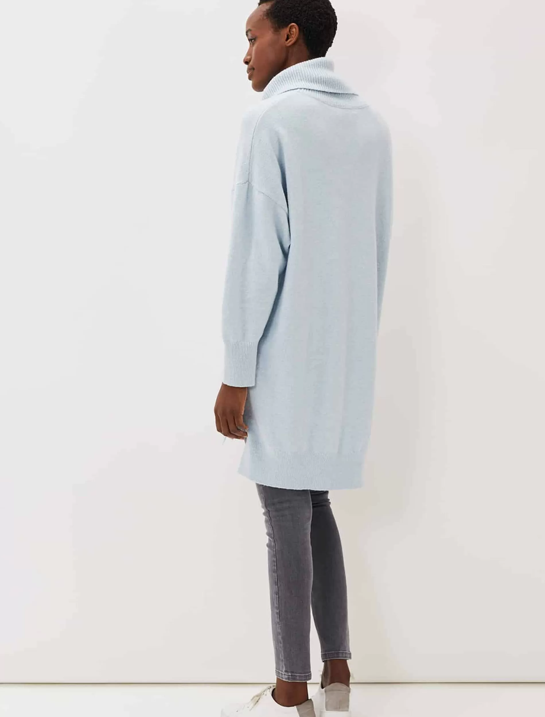 Phase Eight Palmer Cowl Neck Jumper Dress Pale Blue Shop