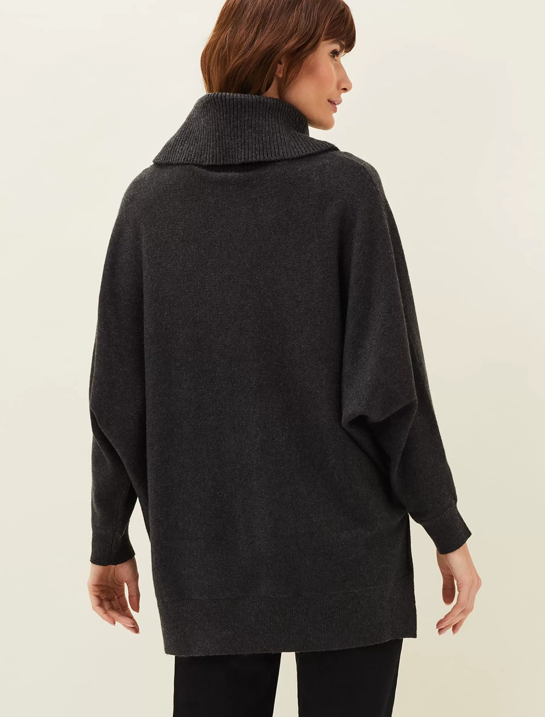Phase Eight Palmer Roll Neck Jumper Charcoal Fashion