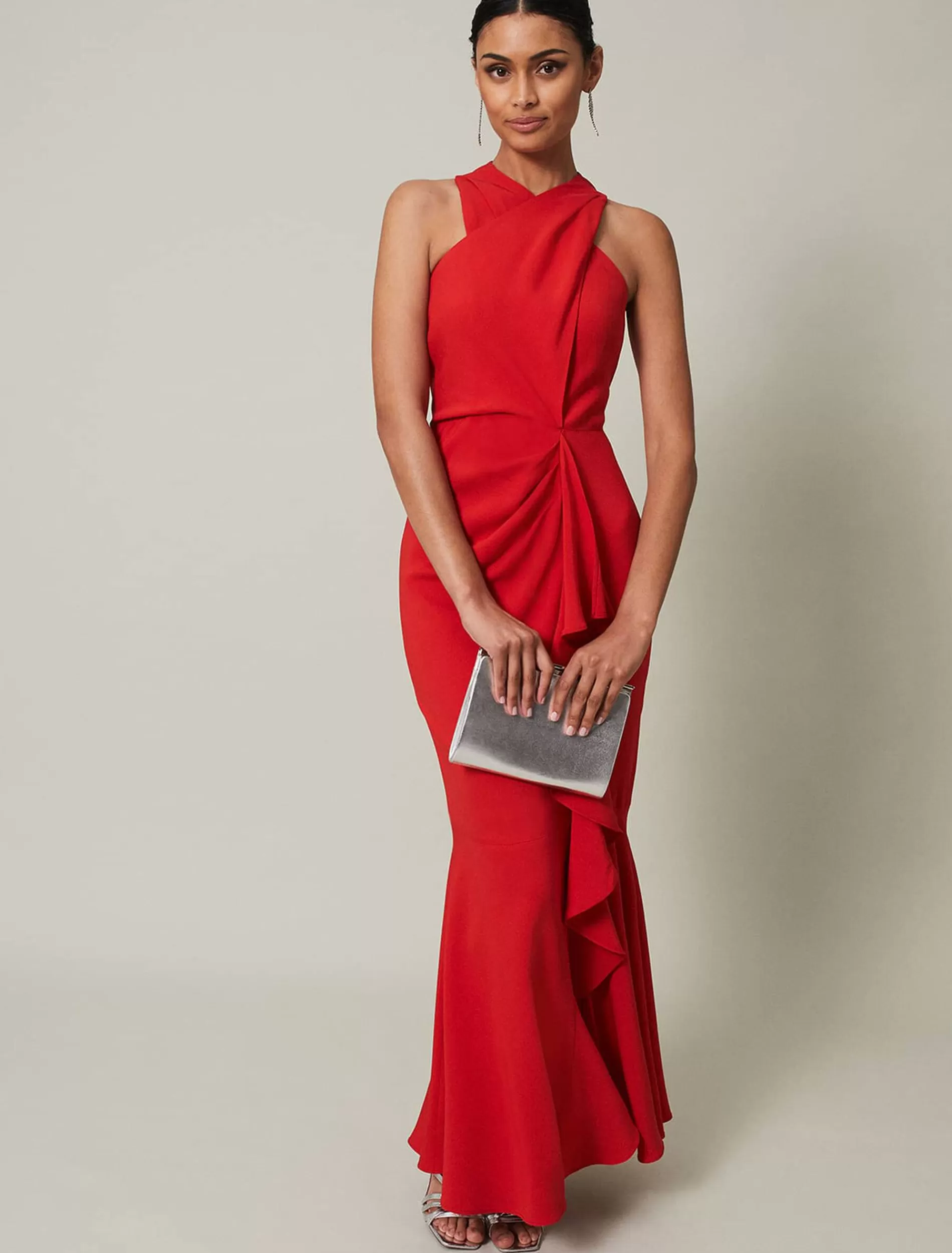 Phase Eight Pamela Ruffled Maxi Dress Red Store