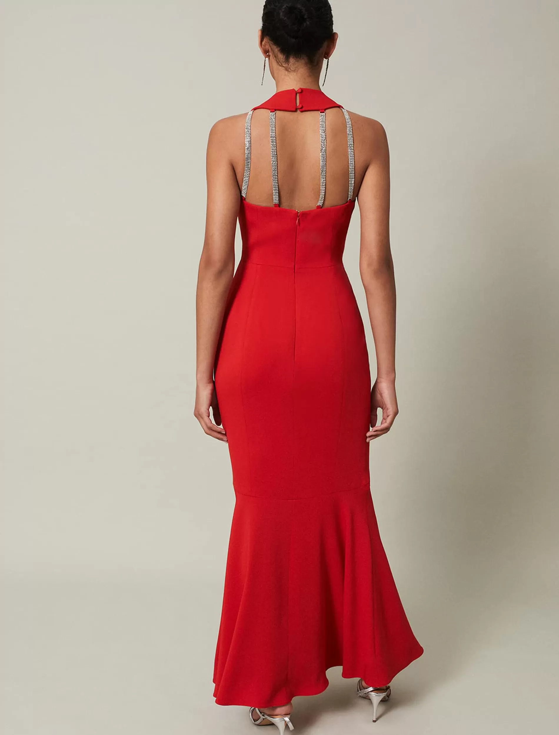Phase Eight Pamela Ruffled Maxi Dress Red Store