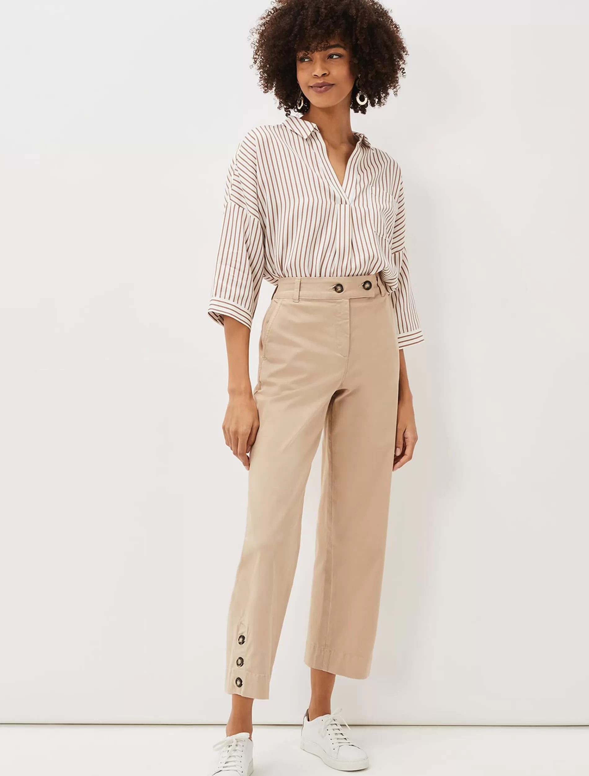 Phase Eight Parissa Button Hem Chino Trouser Toffee Best