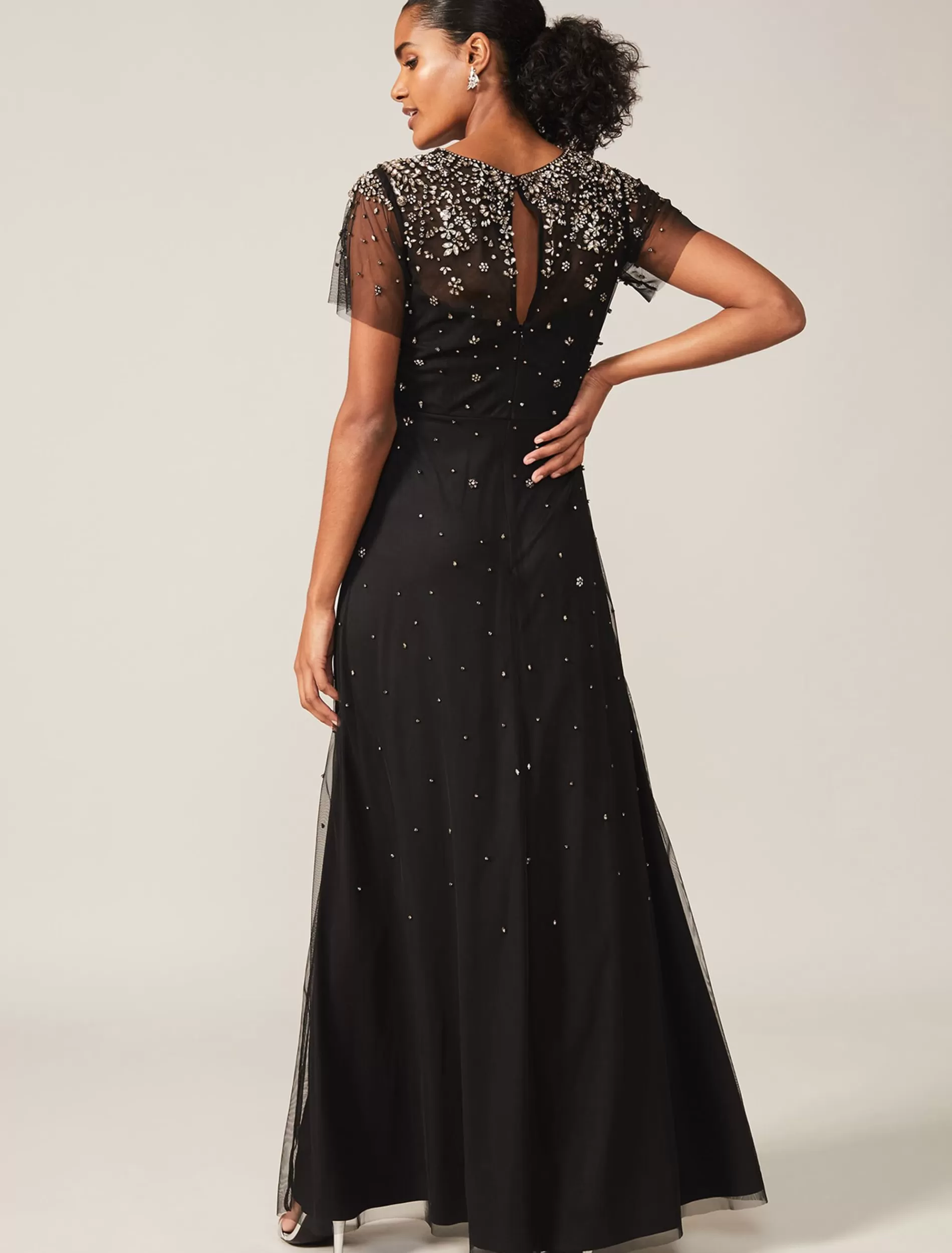 Phase Eight Pascale Jewelled Tulle Dress Black Cheap