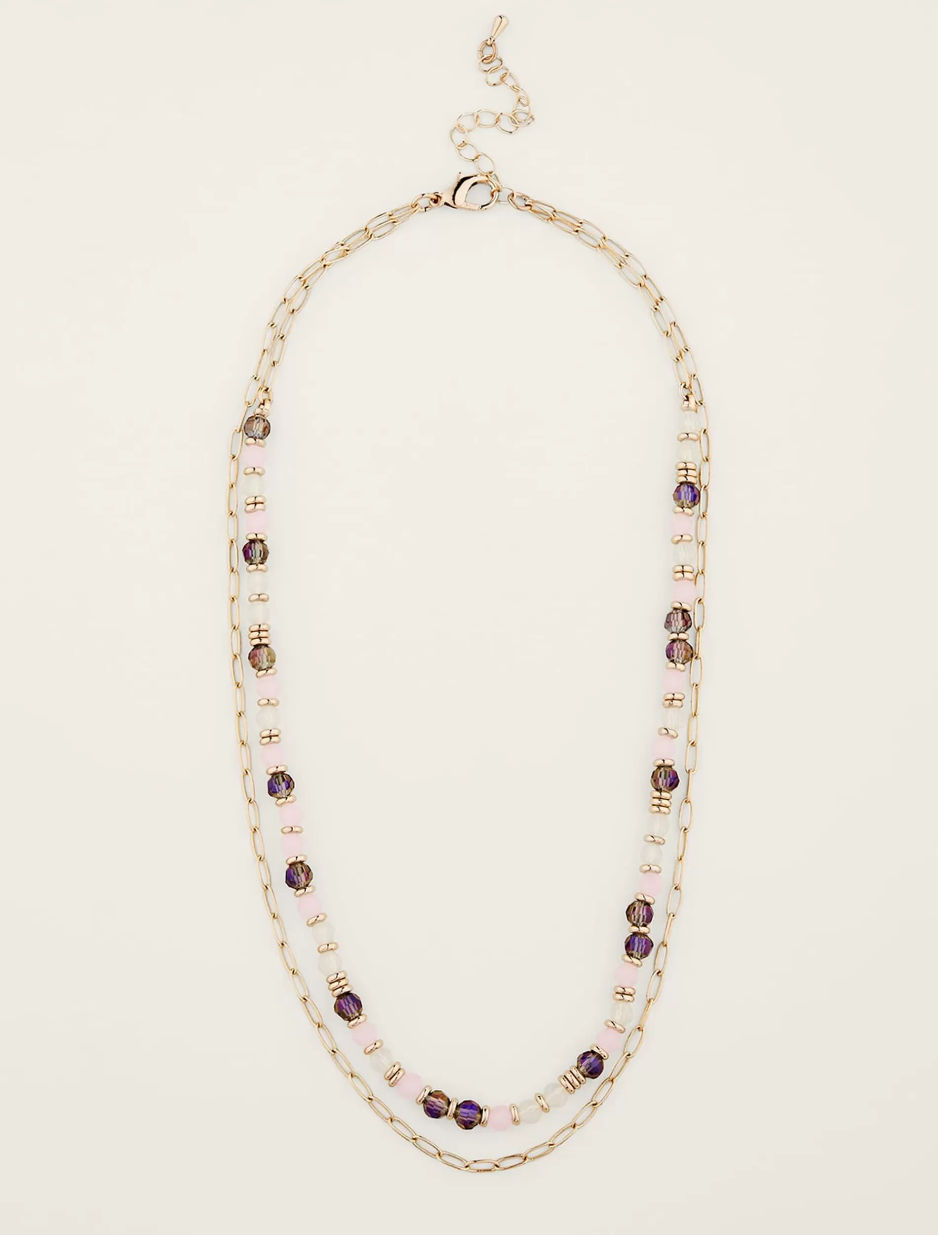 Phase Eight Pastel Bead Layered Necklace Gold Outlet