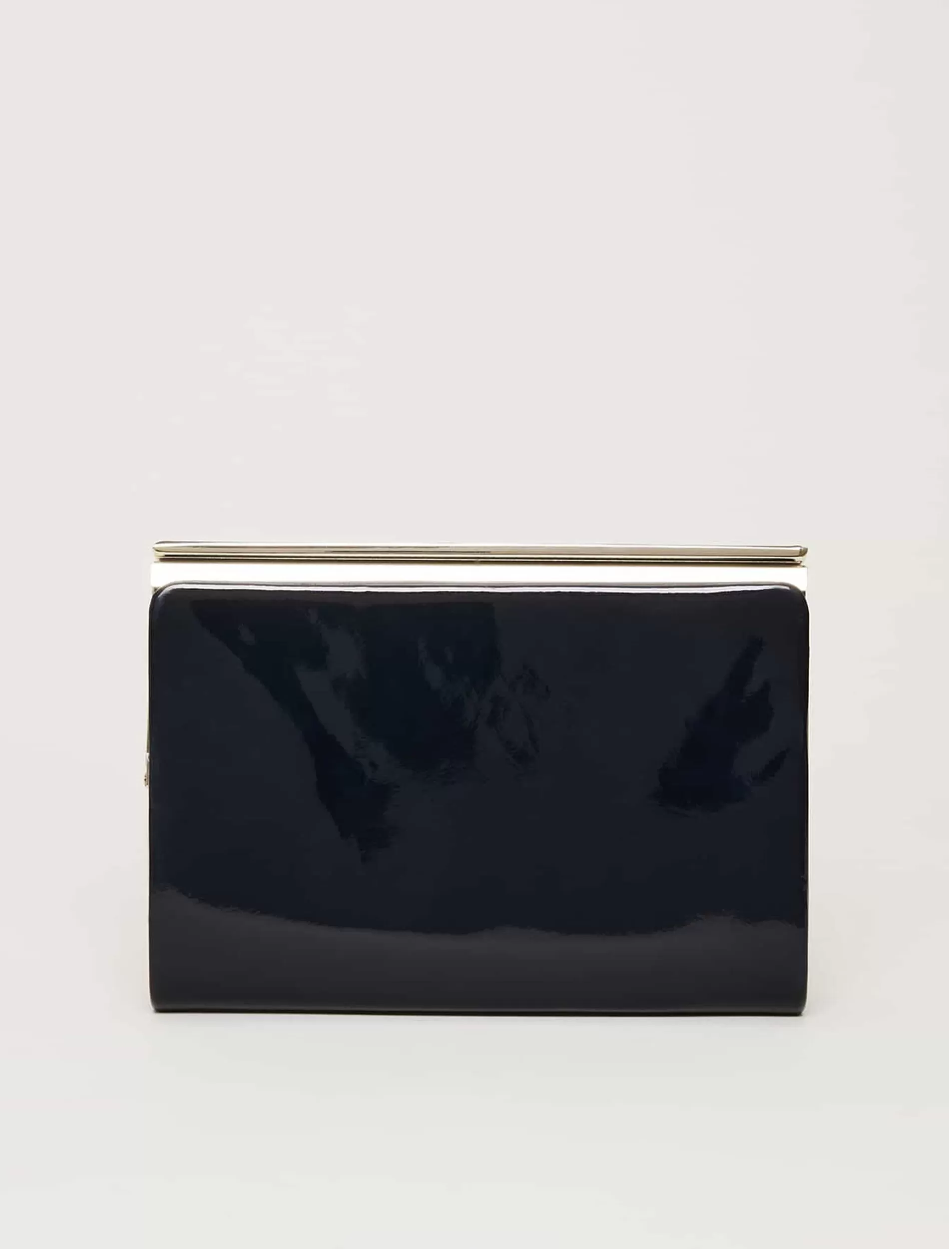 Phase Eight Patent Open Top Slim Clutch Navy Cheap