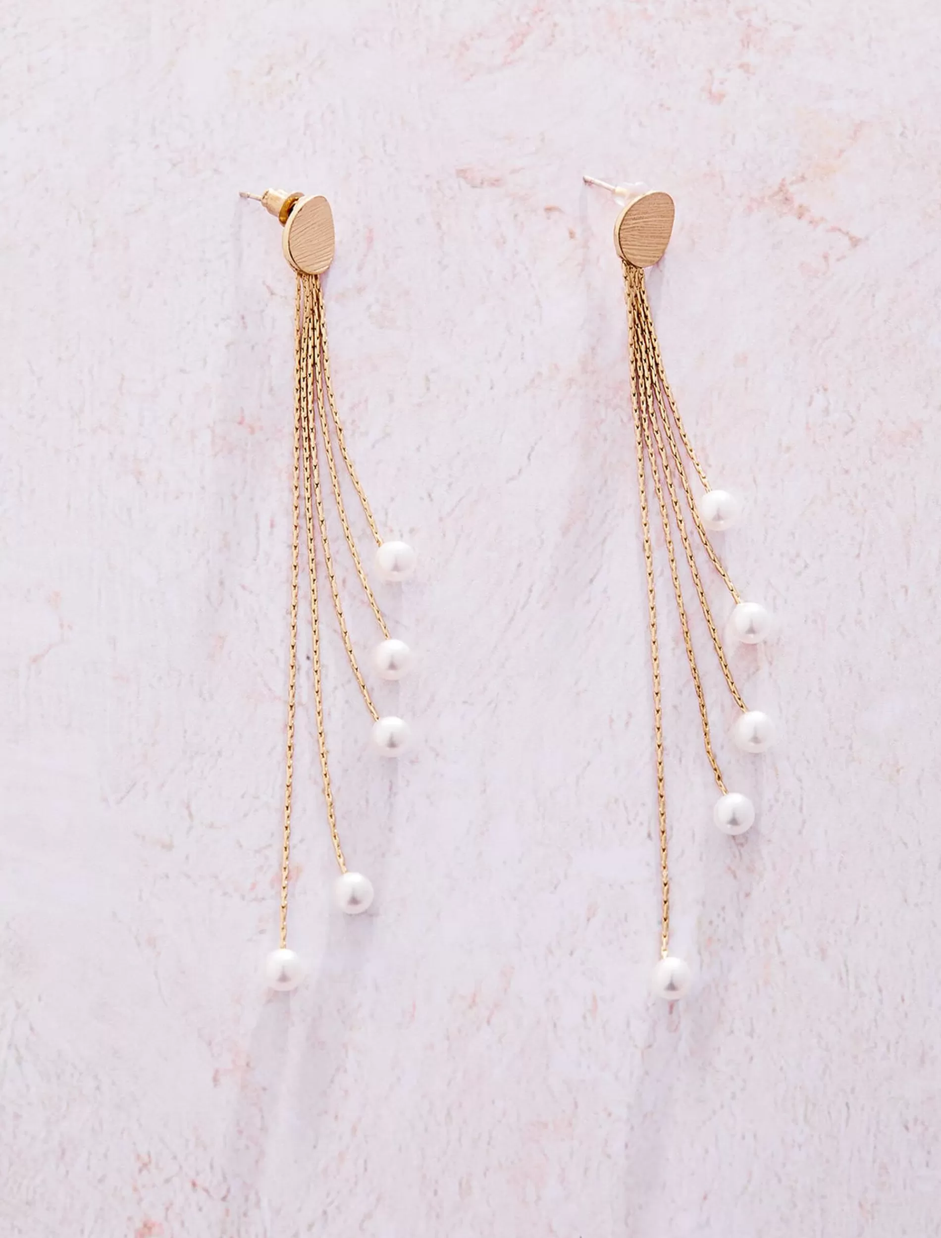 Phase Eight Pearl And Chain Earrings Gold Hot