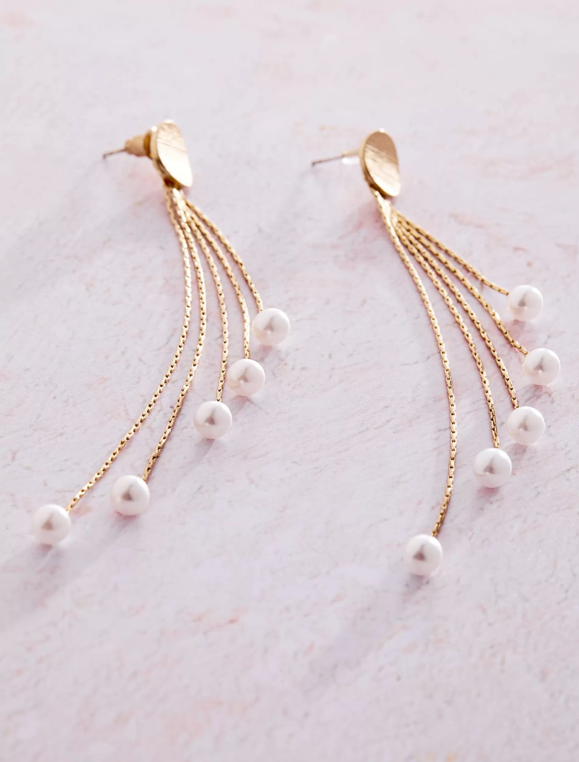 Phase Eight Pearl And Chain Earrings Gold Hot