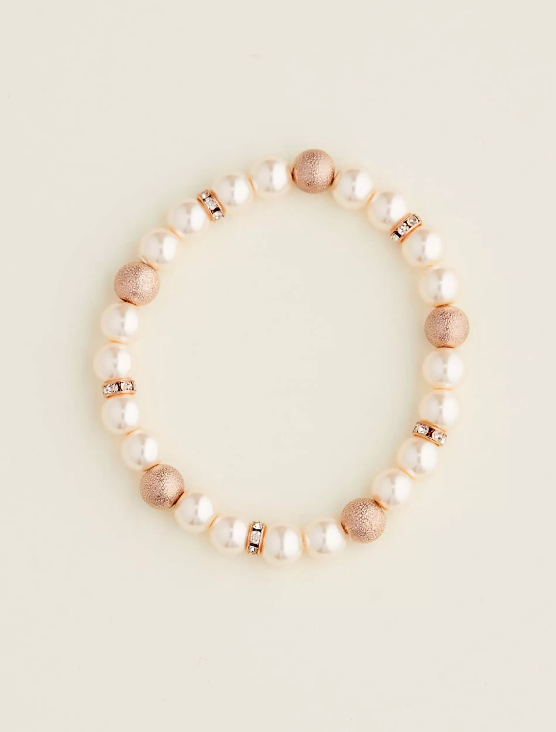 Phase Eight Pearl And Stone Stretch Bracelet Rose Gold Best Sale