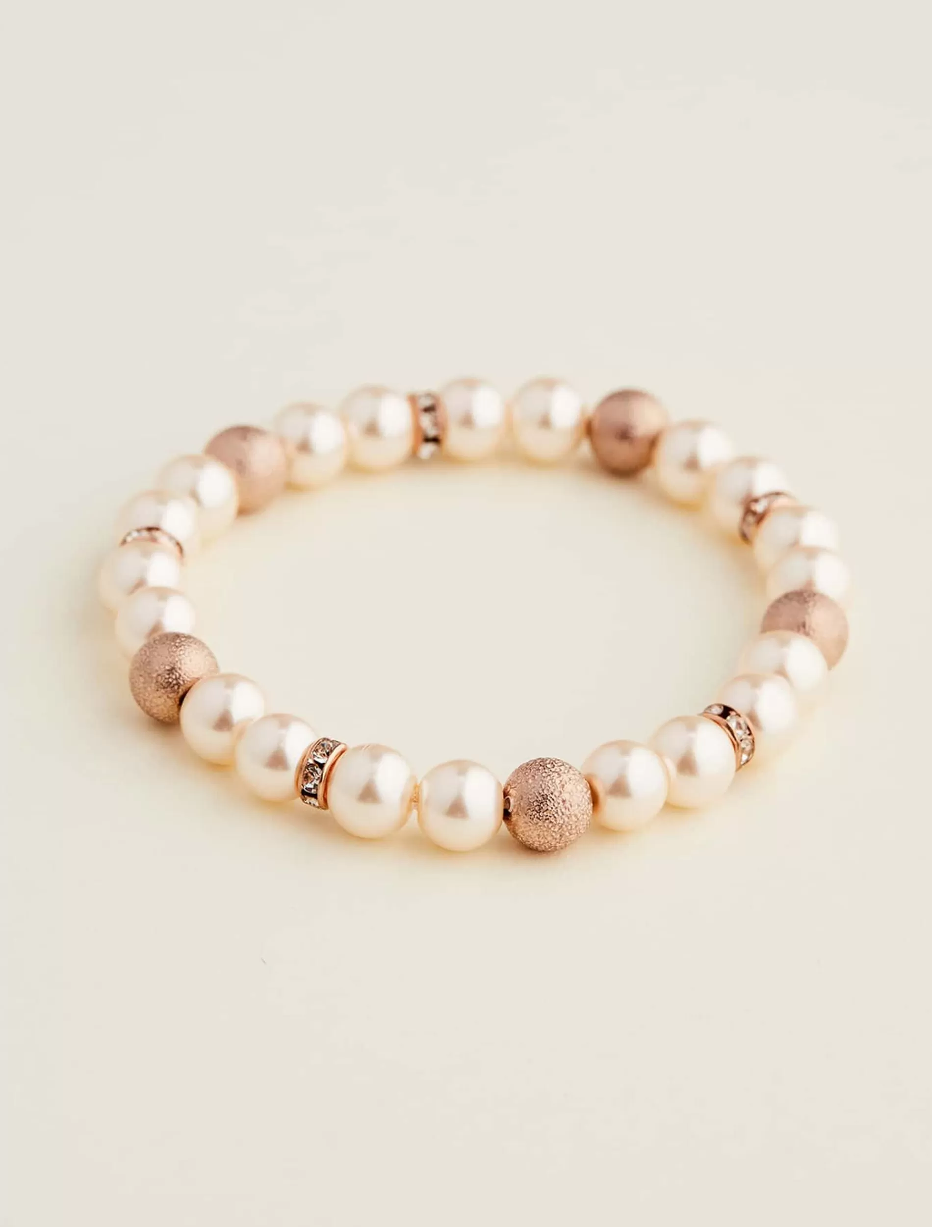Phase Eight Pearl And Stone Stretch Bracelet Rose Gold Best Sale